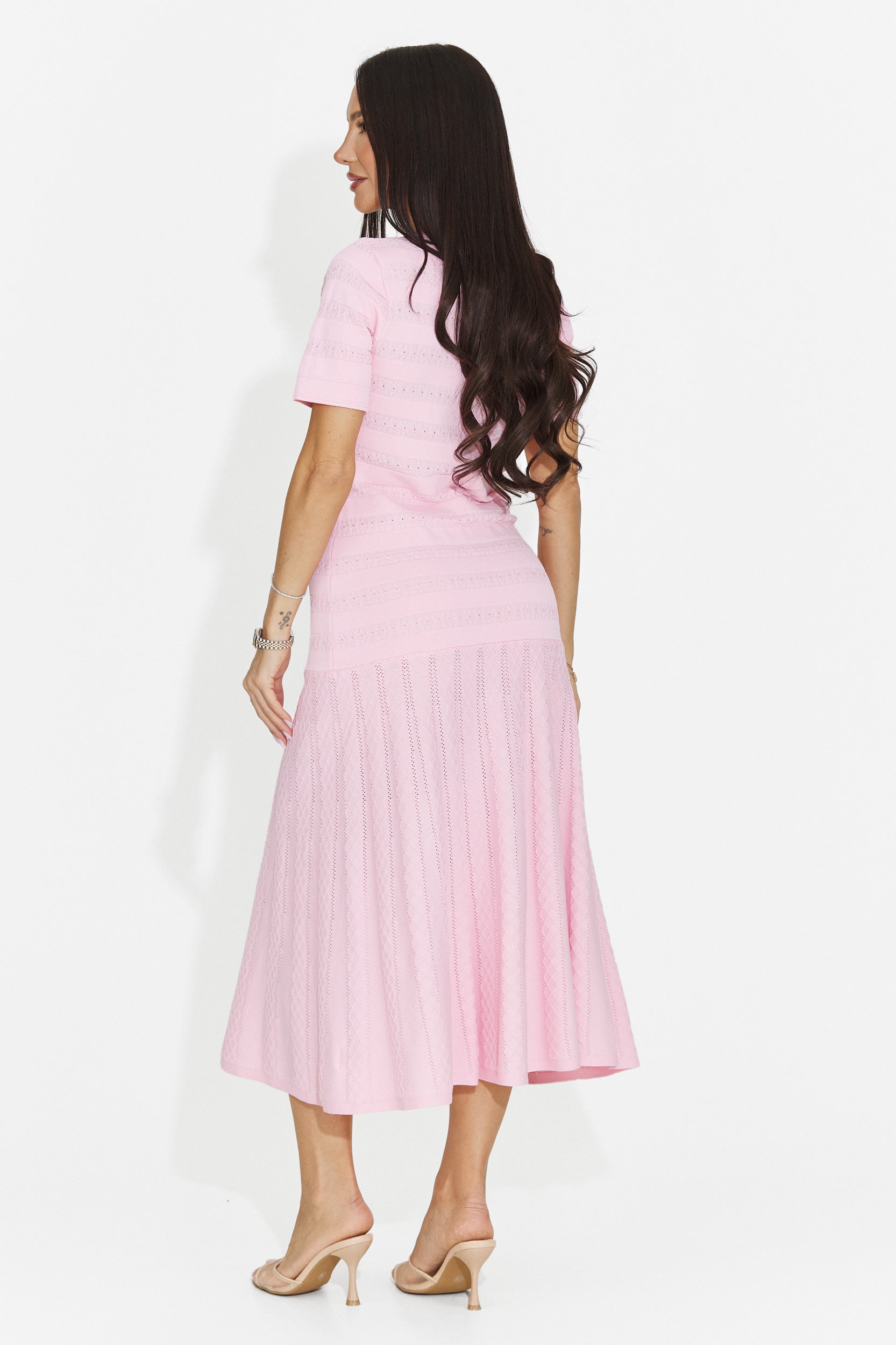 Rochie dama scurta roz Bikona Bogas
