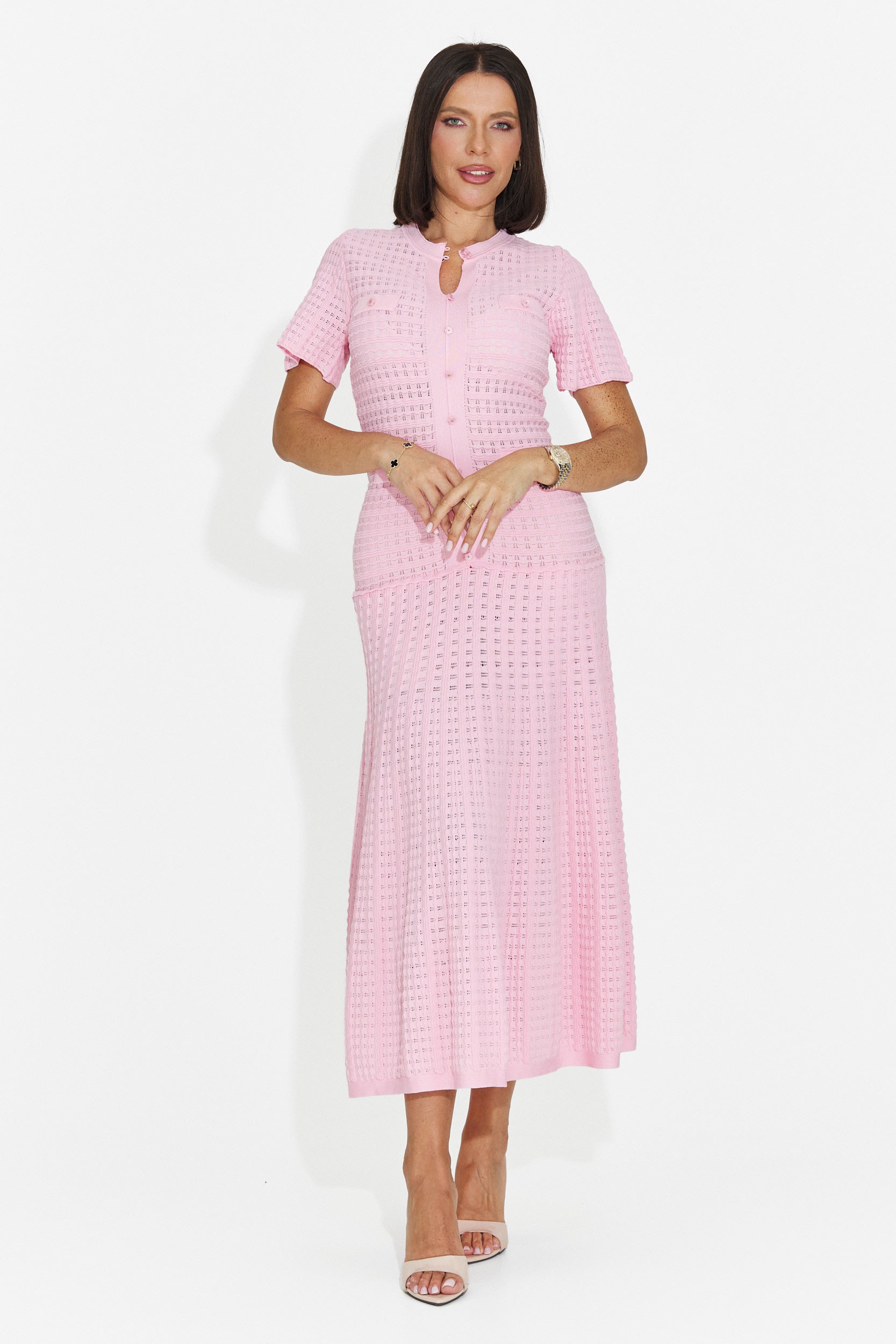 Rochie dama scurta roz Gijoka Bogas