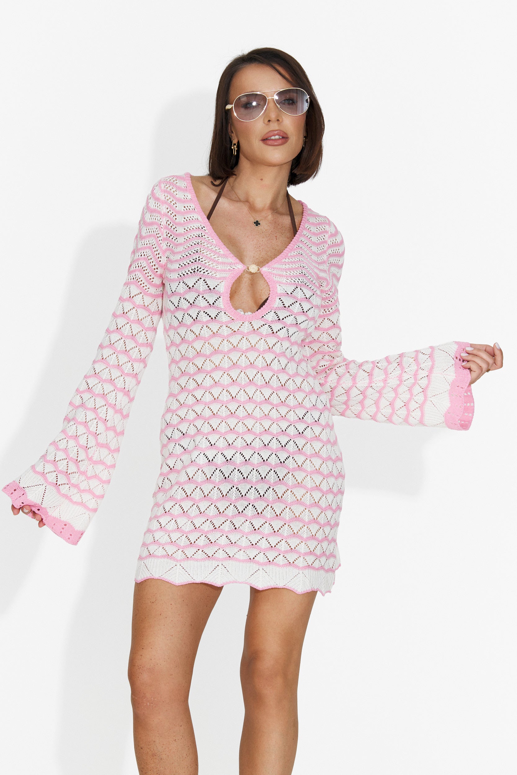 Rochie dama scurta roz Valerimia Bogas