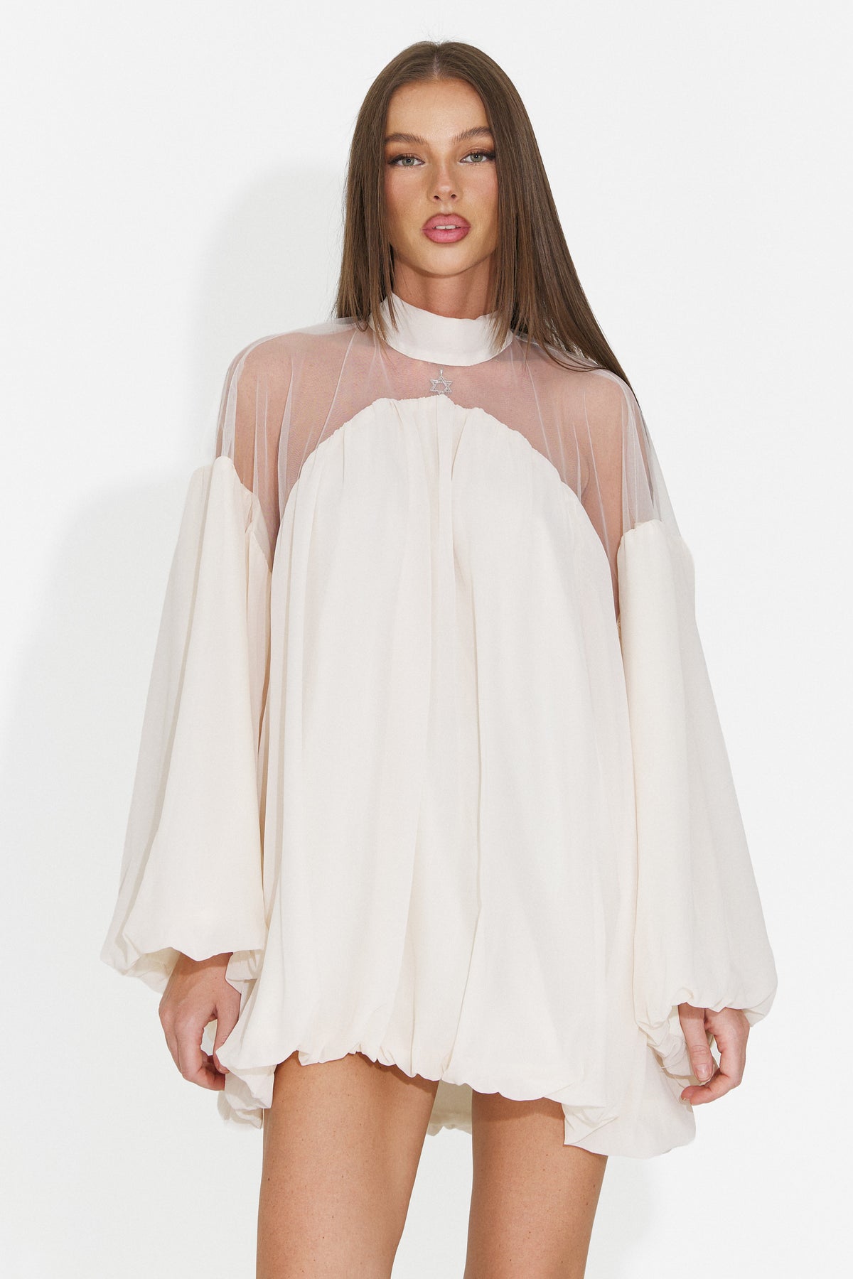 Rochie eleganta bej Flsiaeria Bogas