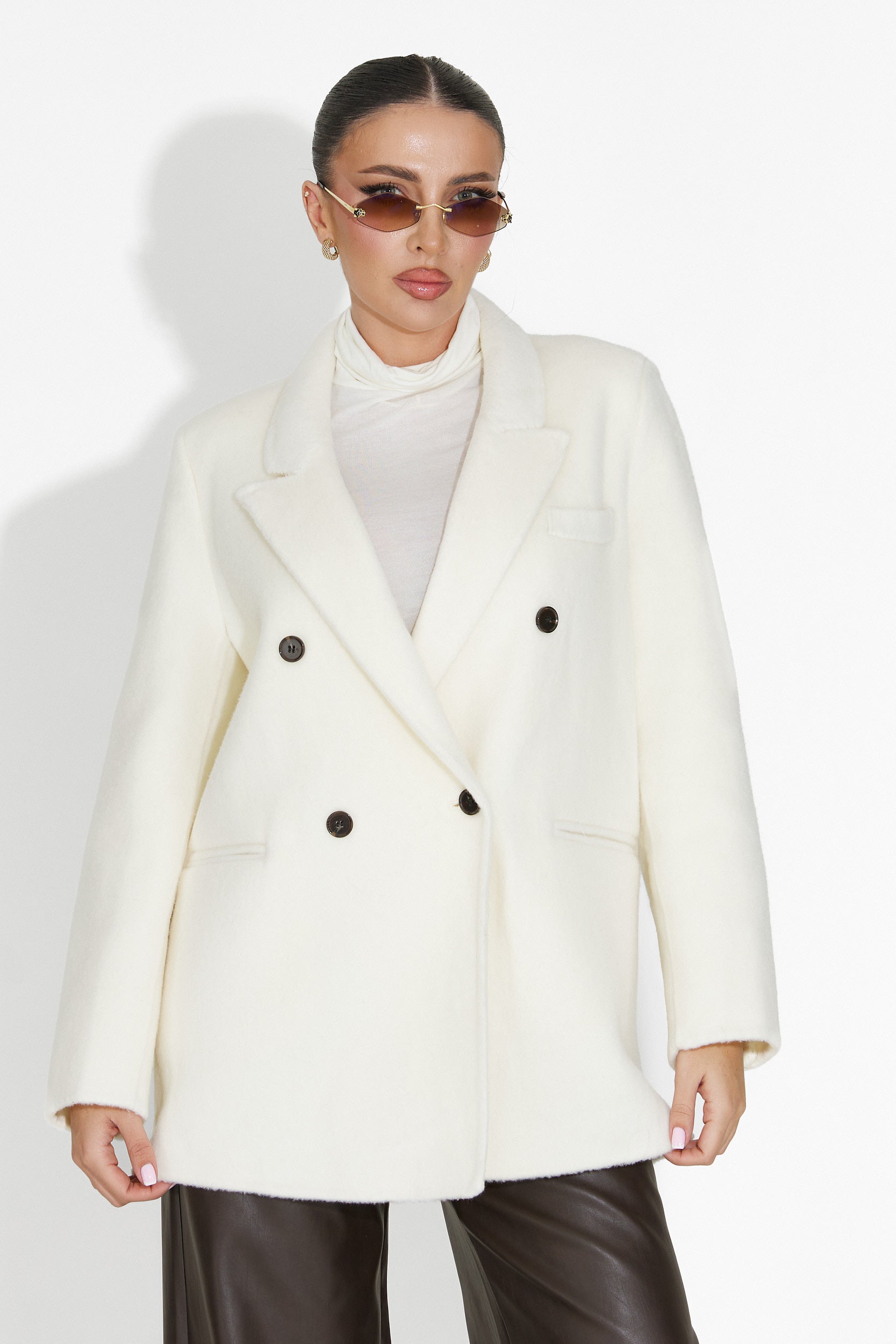 Novelia Bogas Elegáns Bézs Női Blézer