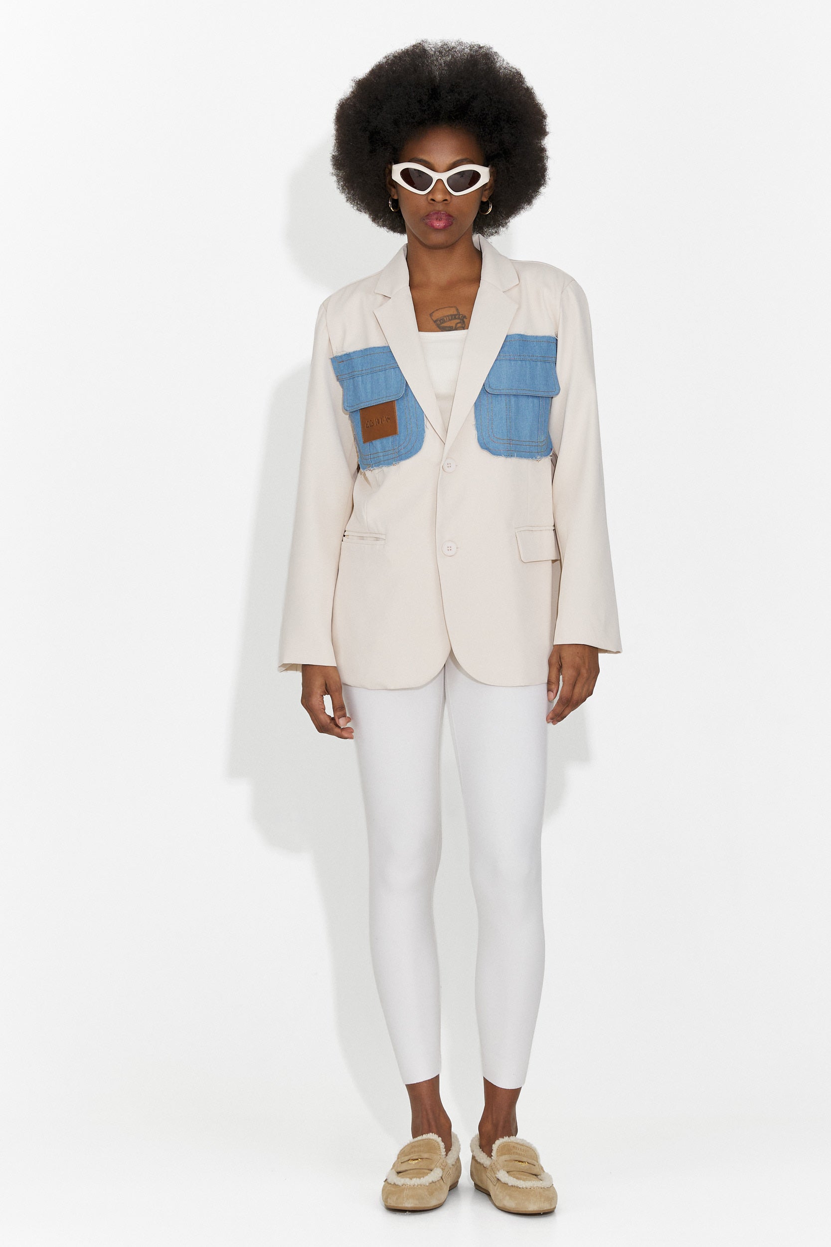 Elegáns női krémszínű zakó Graziela Bogas