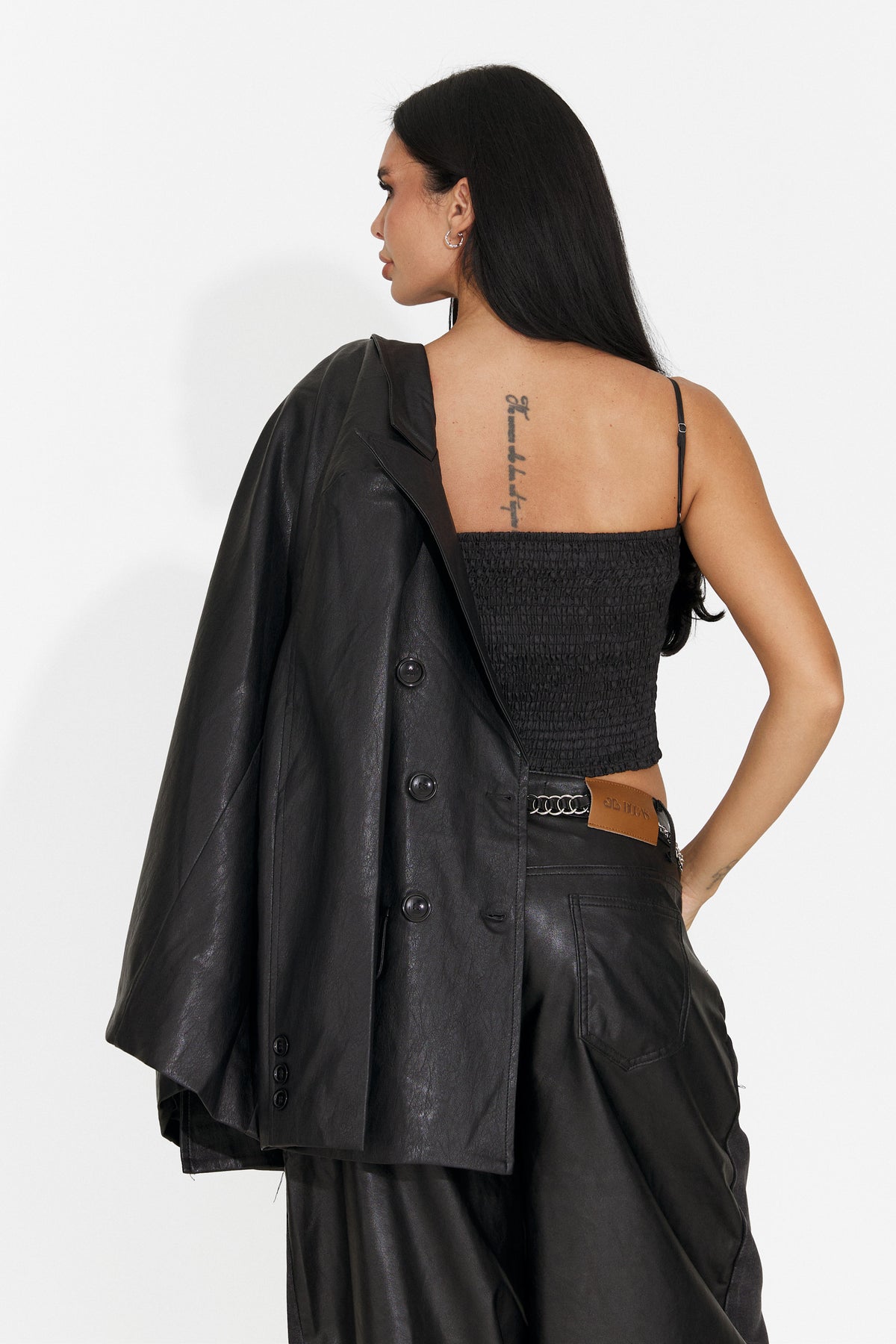 Sacou elegant negru Kavomisa Bogas