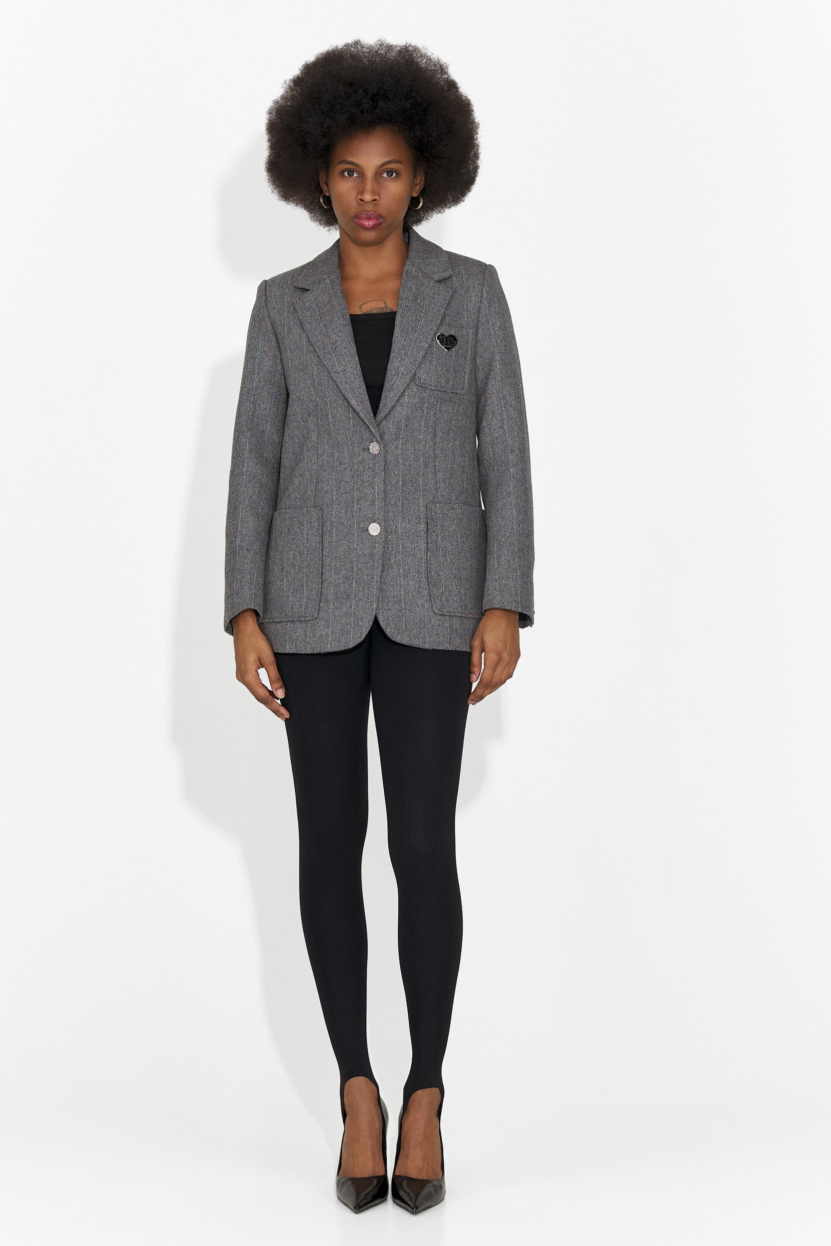 Elegáns szürke szövetzakó Andela Bogas