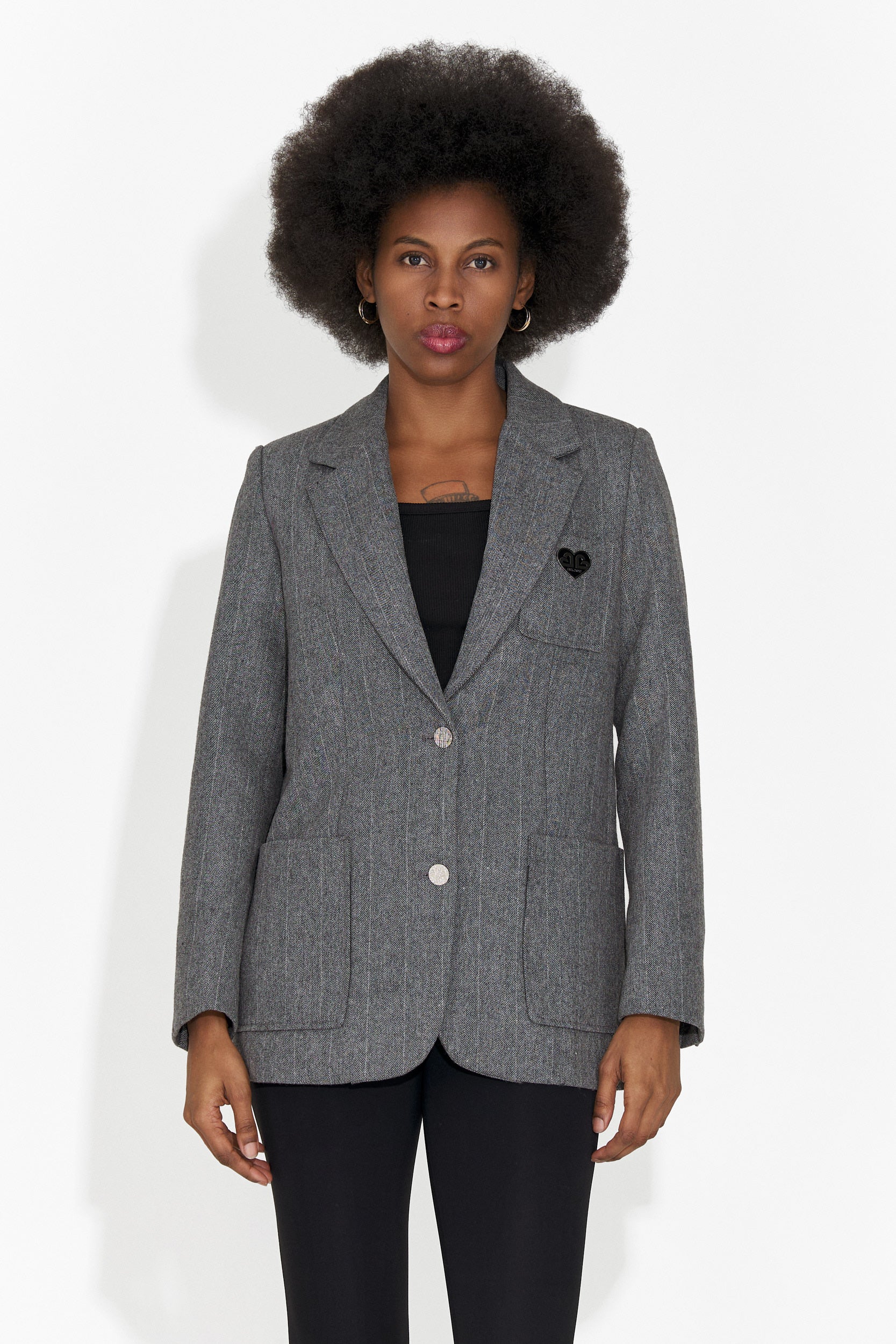 Elegáns szürke gyapjú dzseki Andela Bogastól