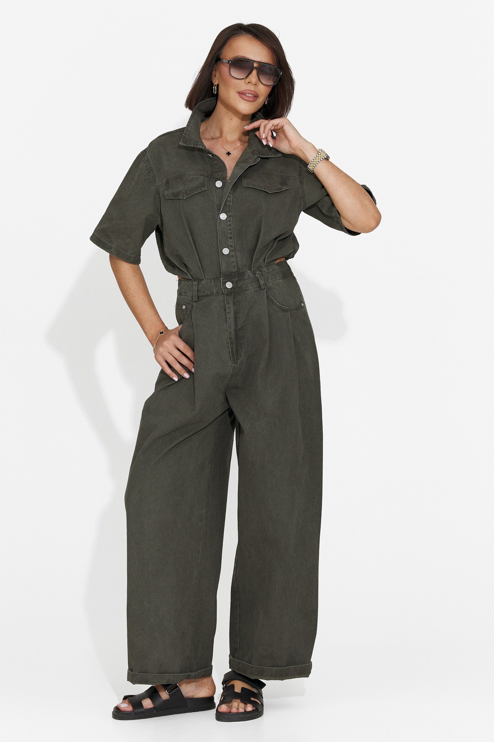 Ayeria Bogas Casual Khaki Női Overál