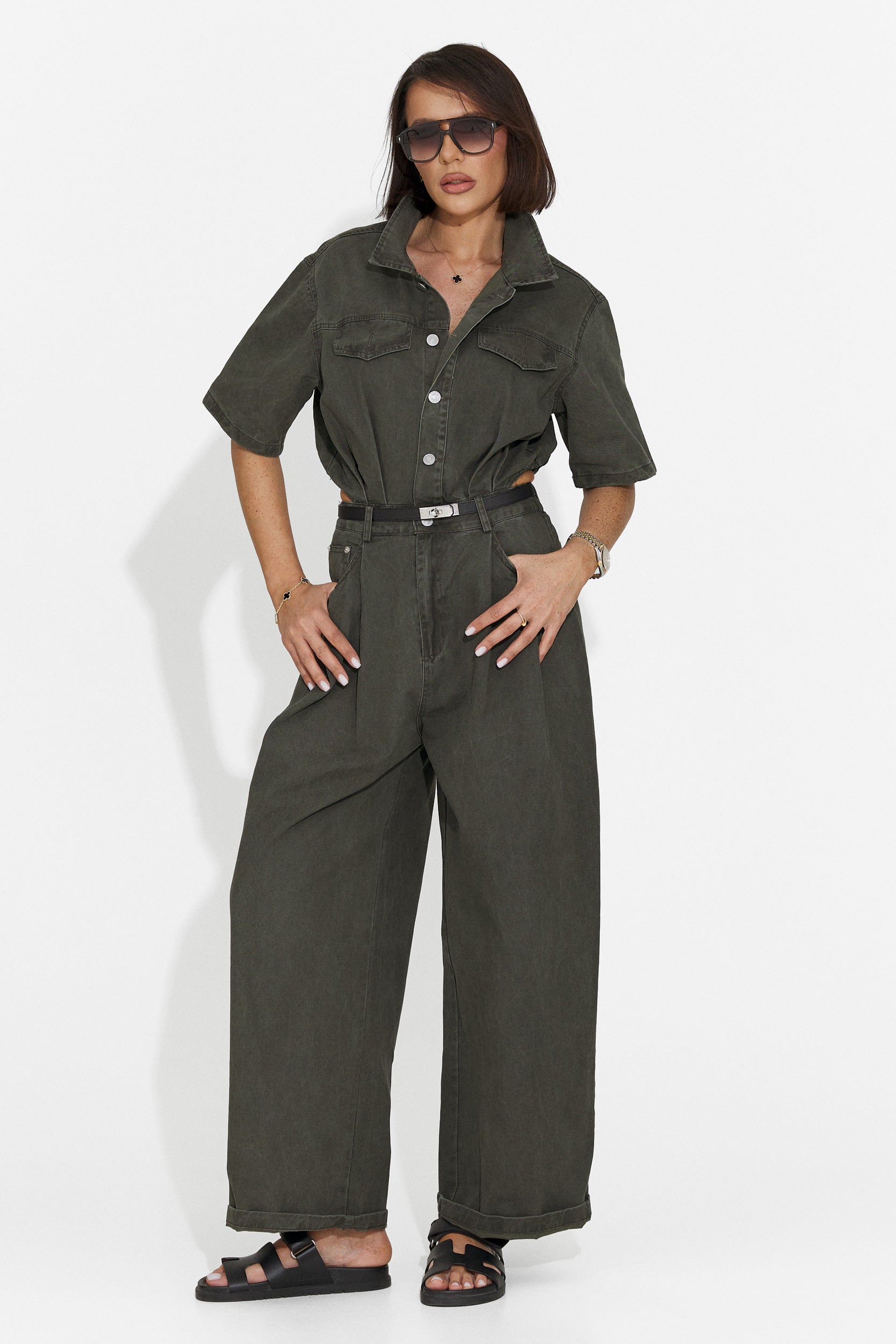 Ayeria Bogas Casual Khaki Női Overál