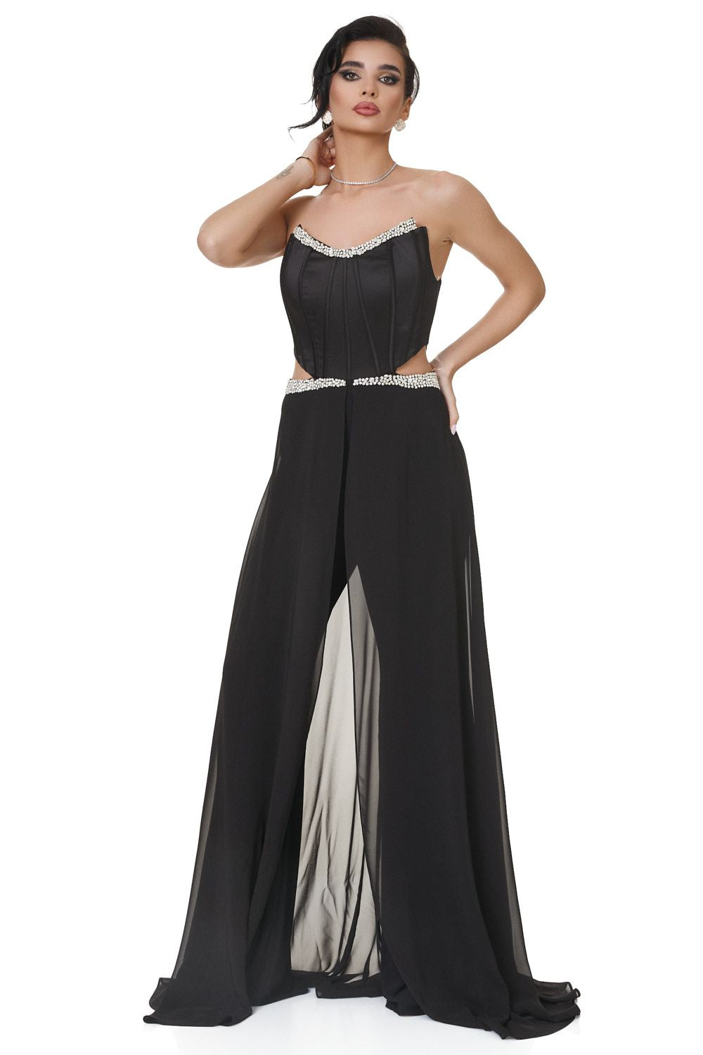 Gondasa Bogas elegáns fekete női jumpsuit