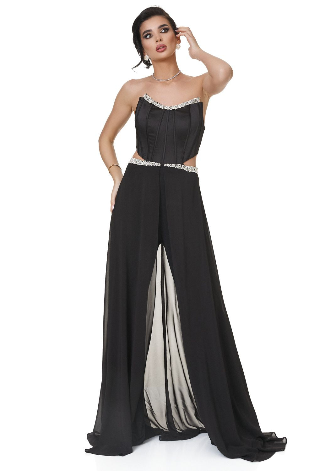 Gondasa Bogas elegáns fekete női jumpsuit