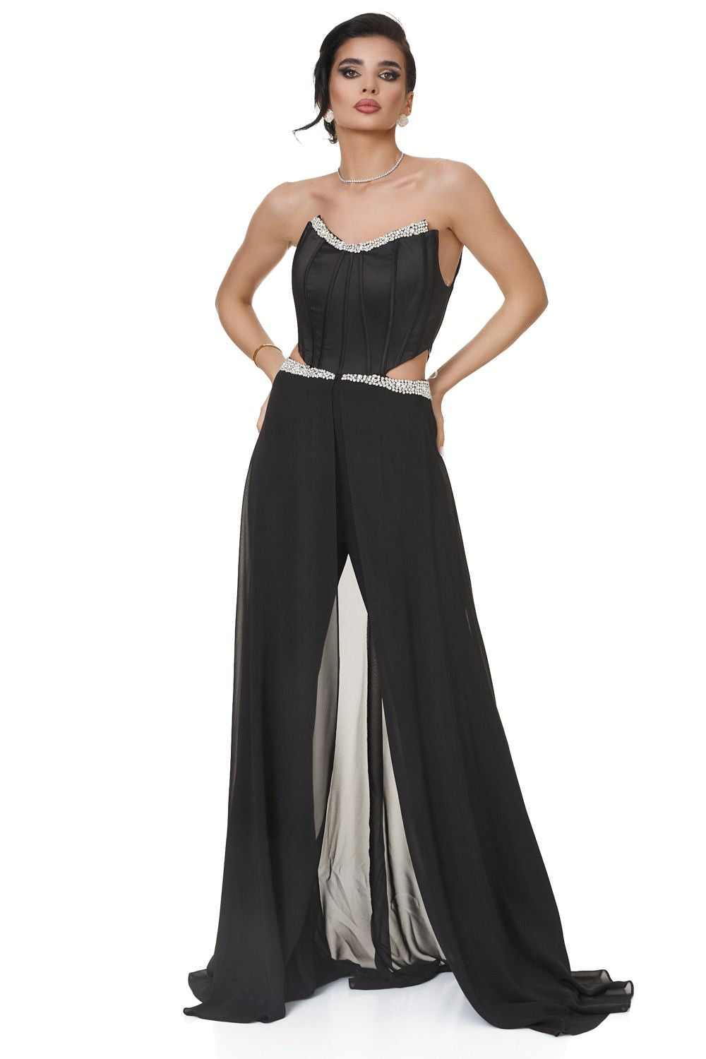 Gondasa Bogas elegáns fekete női jumpsuit