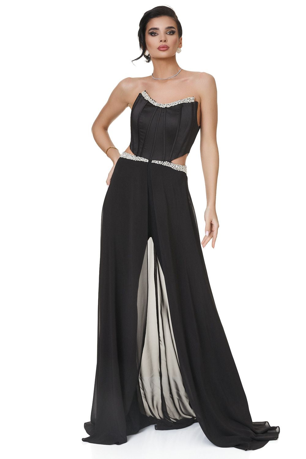 Gondasa Bogas elegáns fekete női jumpsuit