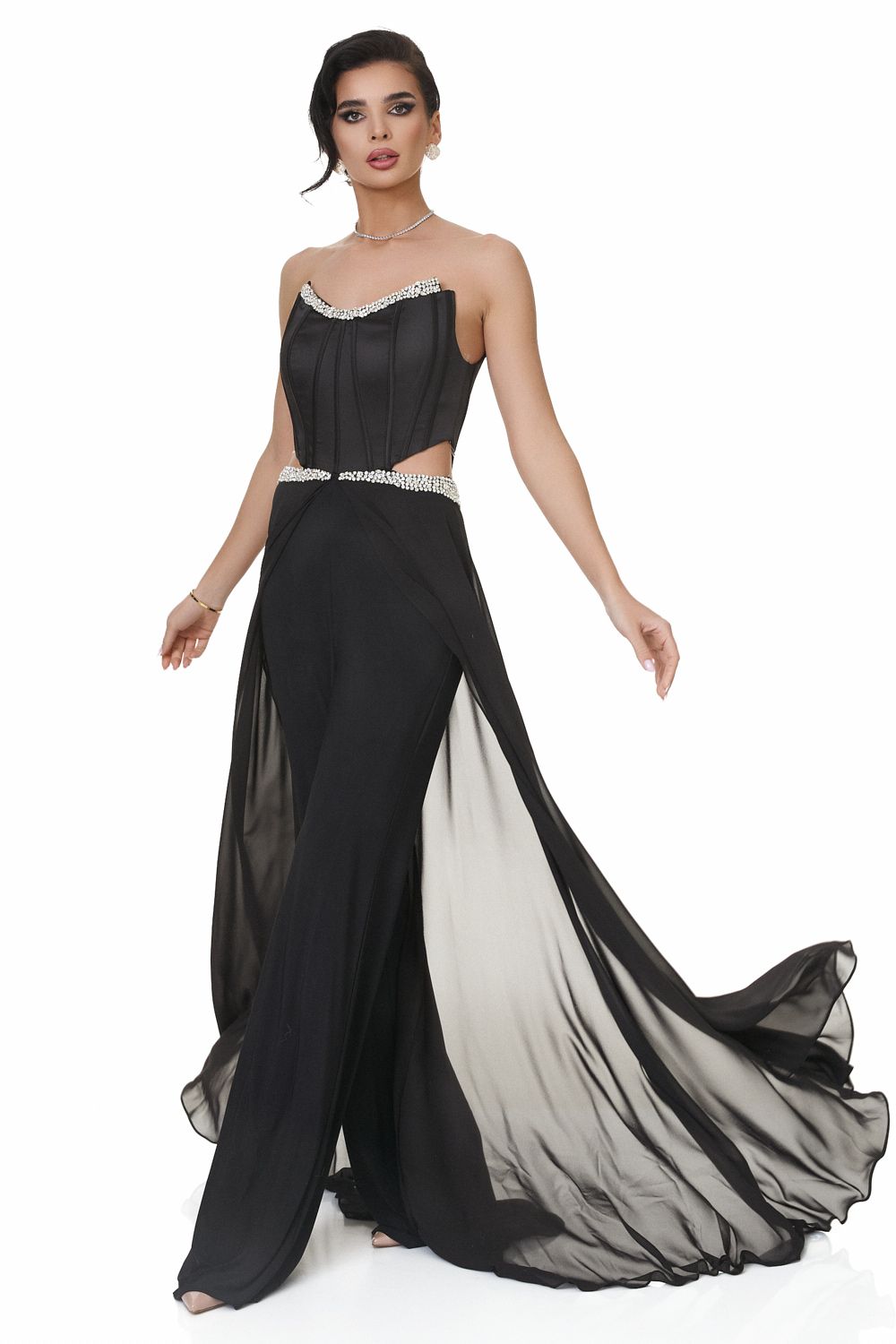 Gondasa Bogas elegáns fekete női jumpsuit