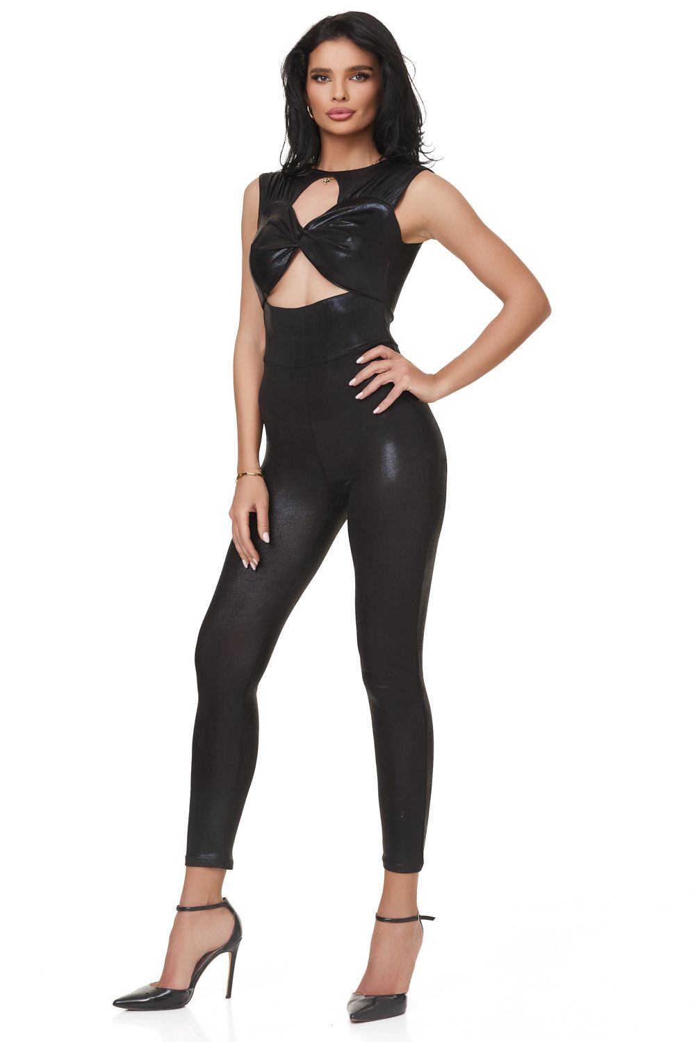 Roial Bogas elegáns fekete női jumpsuit