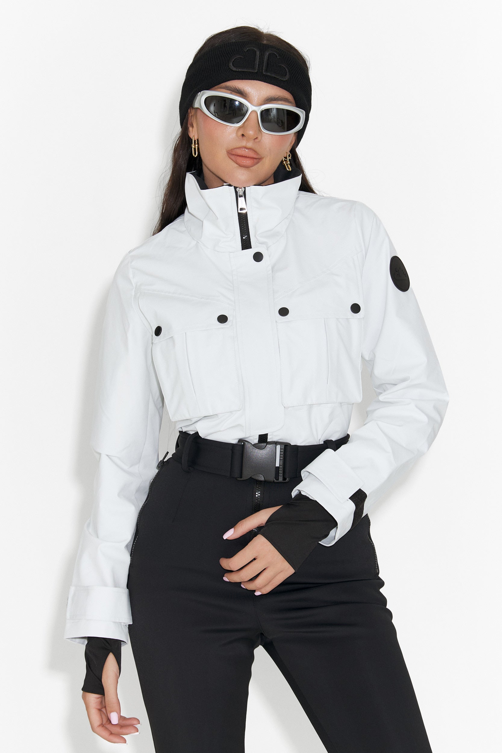Fehér fekete casual síoverál Glorise Bogas