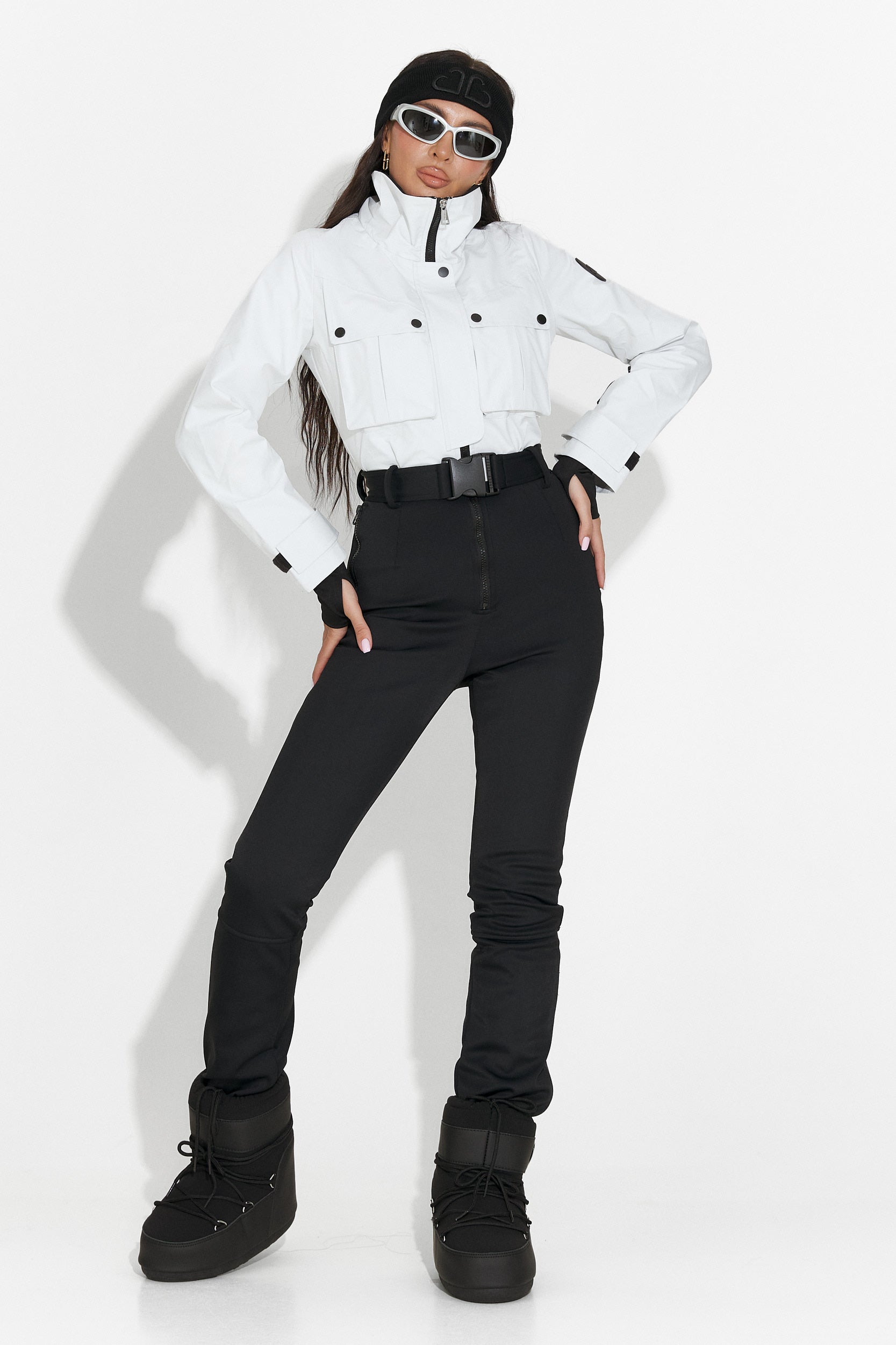 Fehér fekete casual síoverál Glorise Bogas