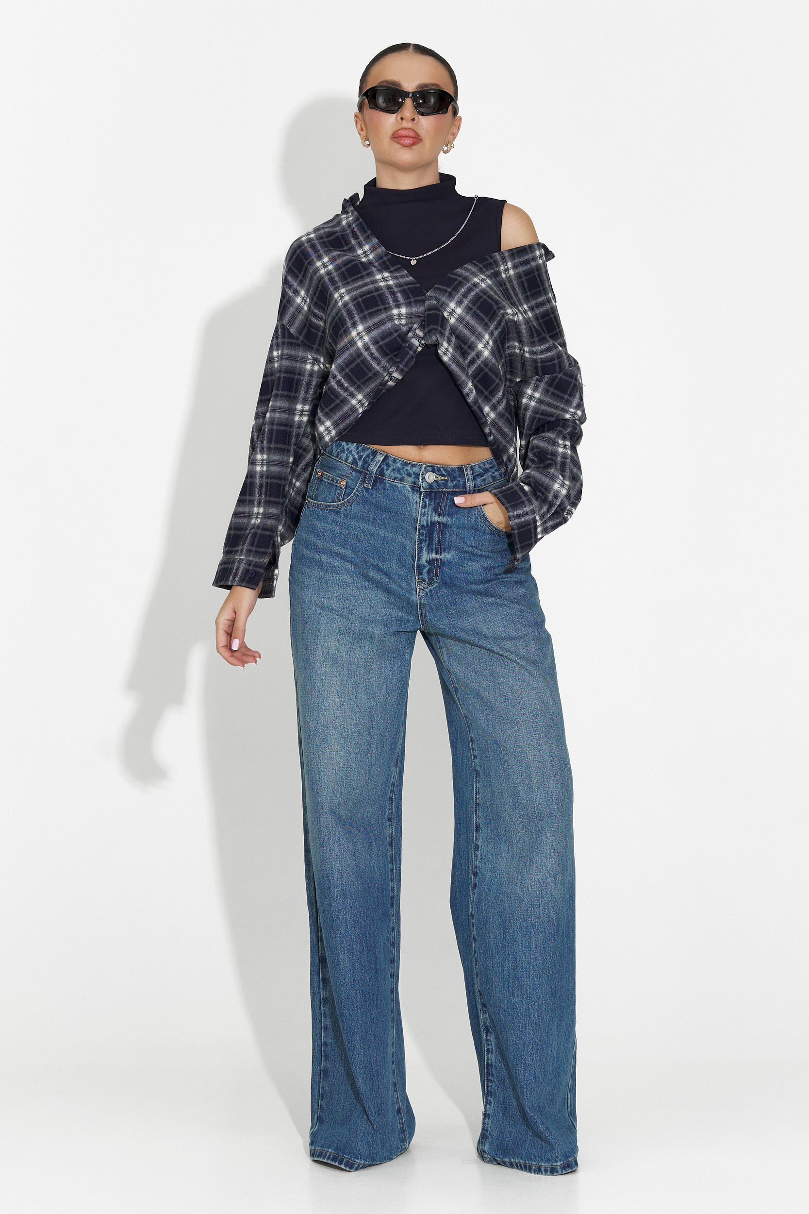 Noielia Bogas női ing szett + tengerészkék top