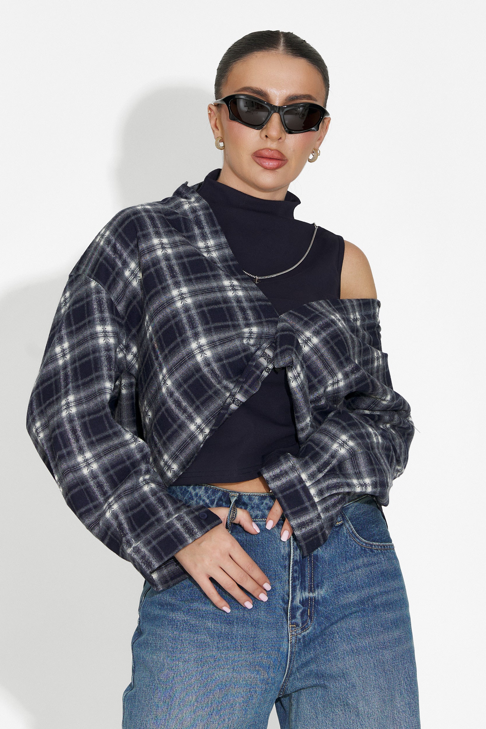 Noielia Bogas női ing szett + tengerészkék top