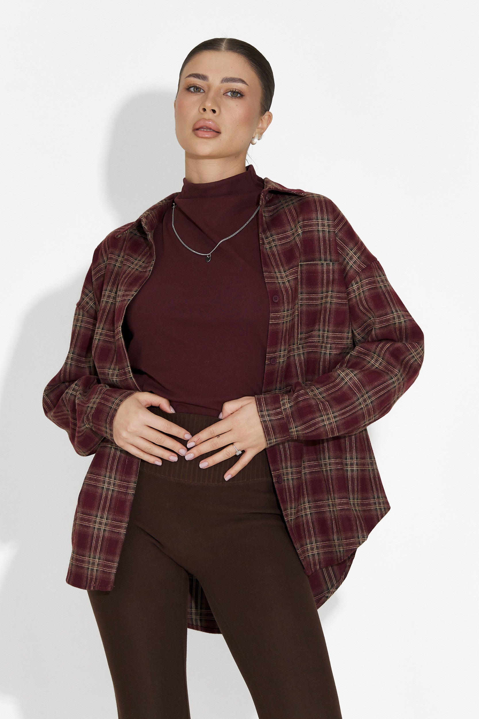 Arlete Bogas női szett: bordó ing + top