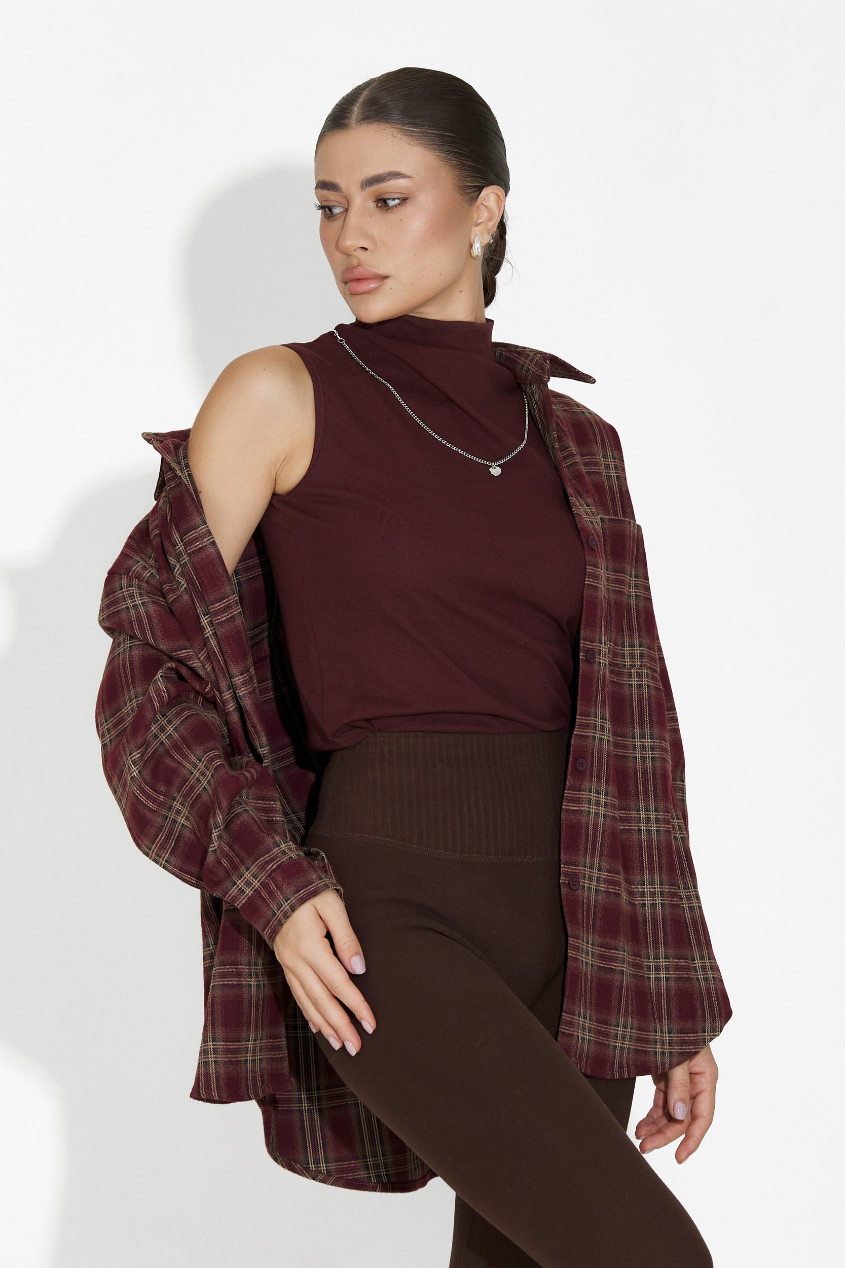 Arlete Bogas női szett: bordó ing + top