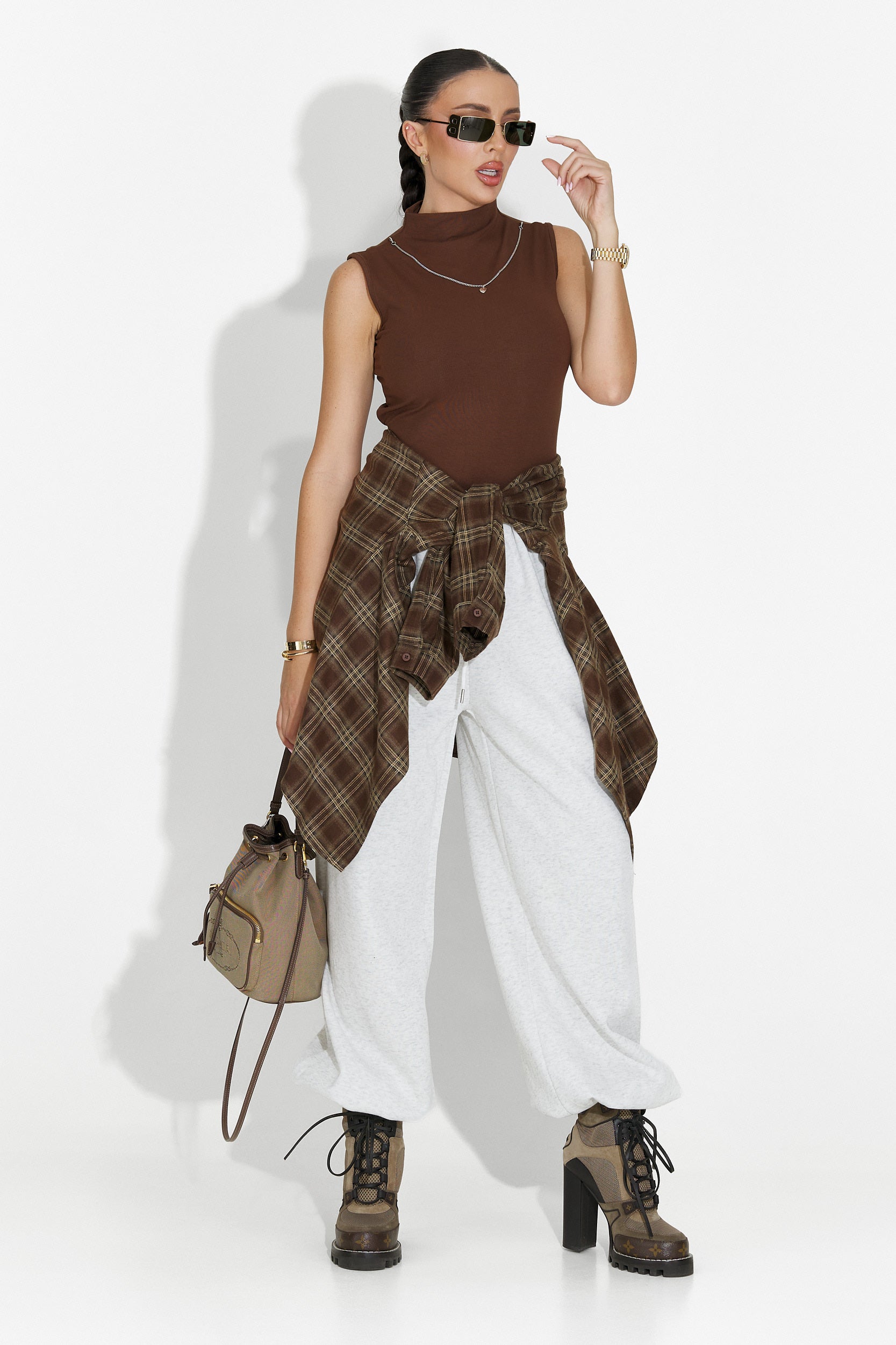 Arlete Bogas női szett: ing + barna top