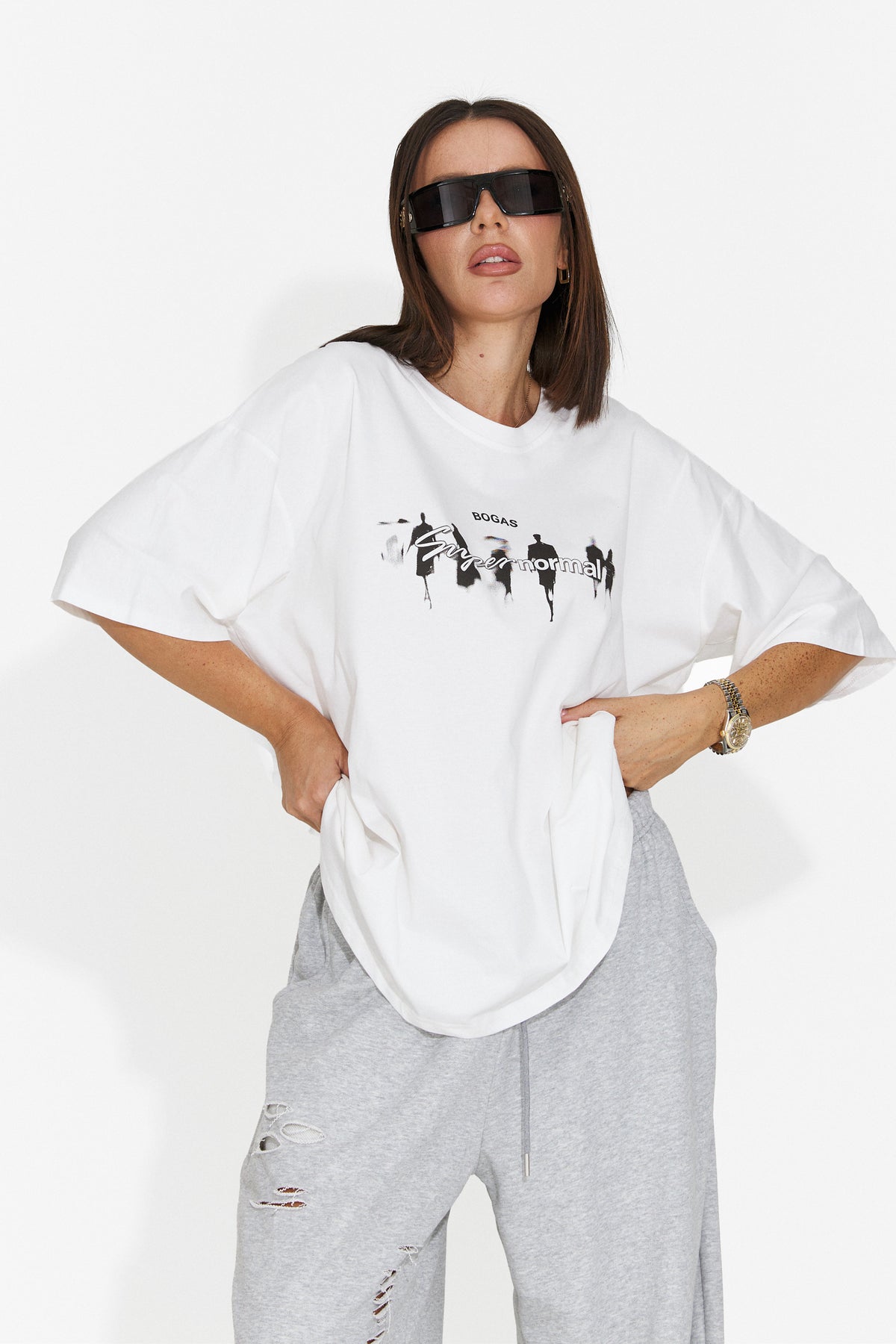 Tricou casual alb Flyloroira Bogas
