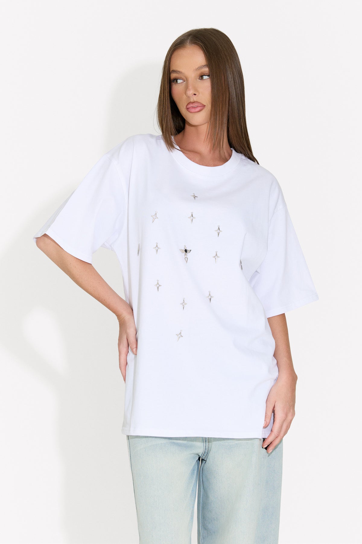 Tricou dama casual alb Analysis Bogas