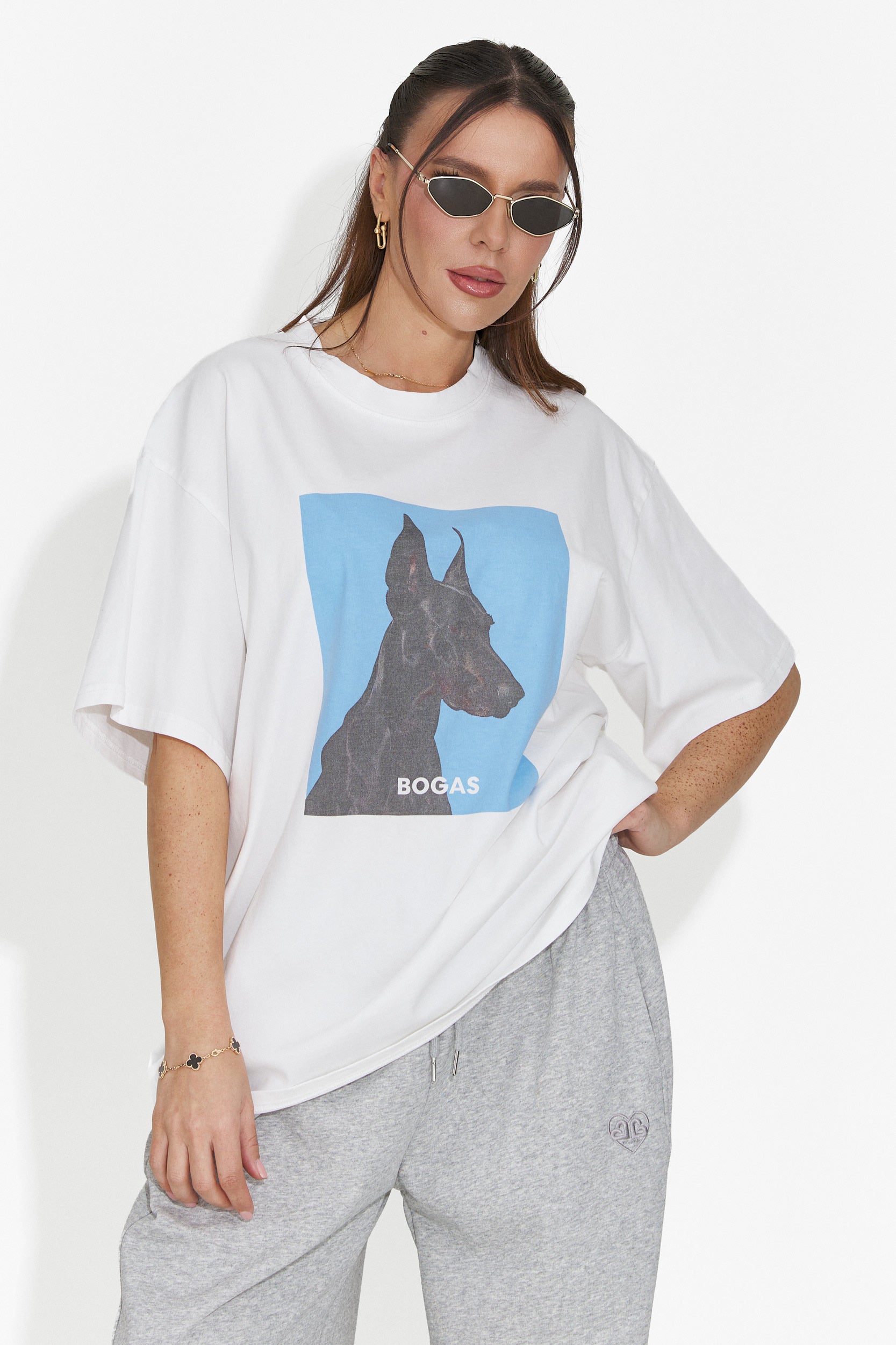 Solenia Bogas Hétköznapi Fehér Női Póló