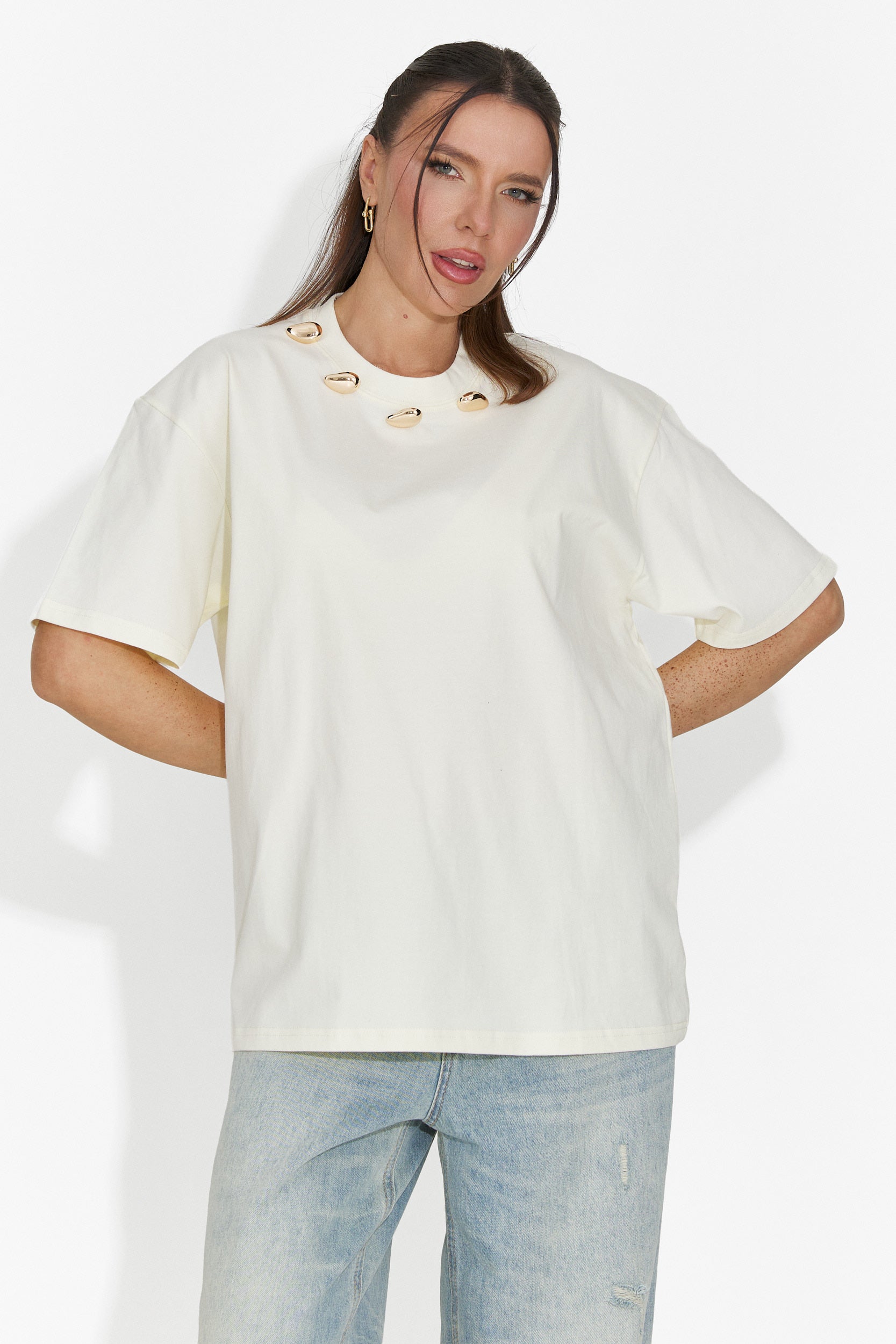 Női sárga, hétköznapi póló Cristelia Bogas