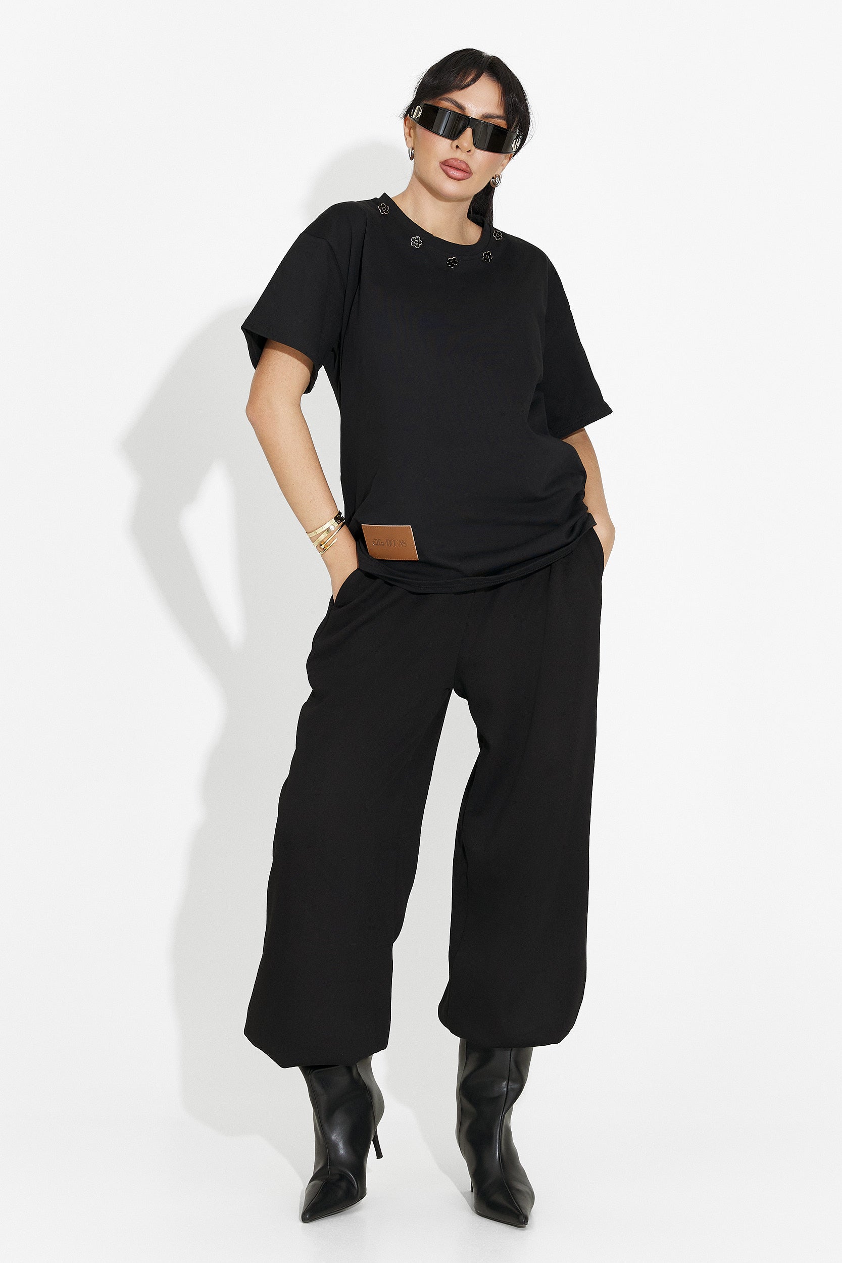 Női fekete Arilea Bogas alkalmi póló