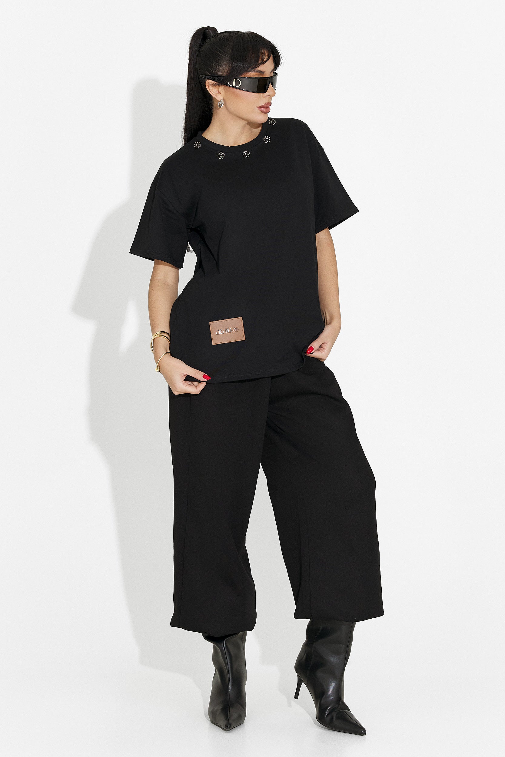 Női fekete Arilea Bogas alkalmi póló