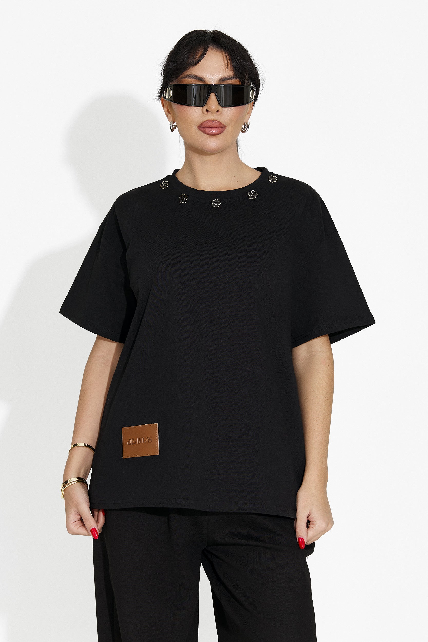 Női fekete Arilea Bogas alkalmi póló