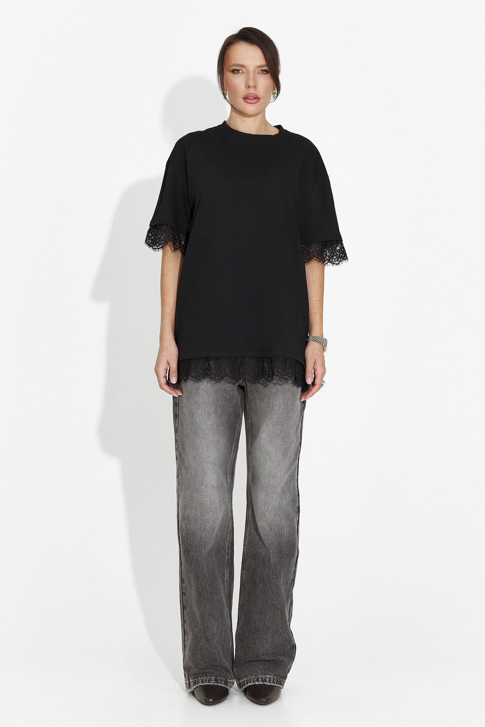 Női fekete alkalmi póló Wilda Bogas