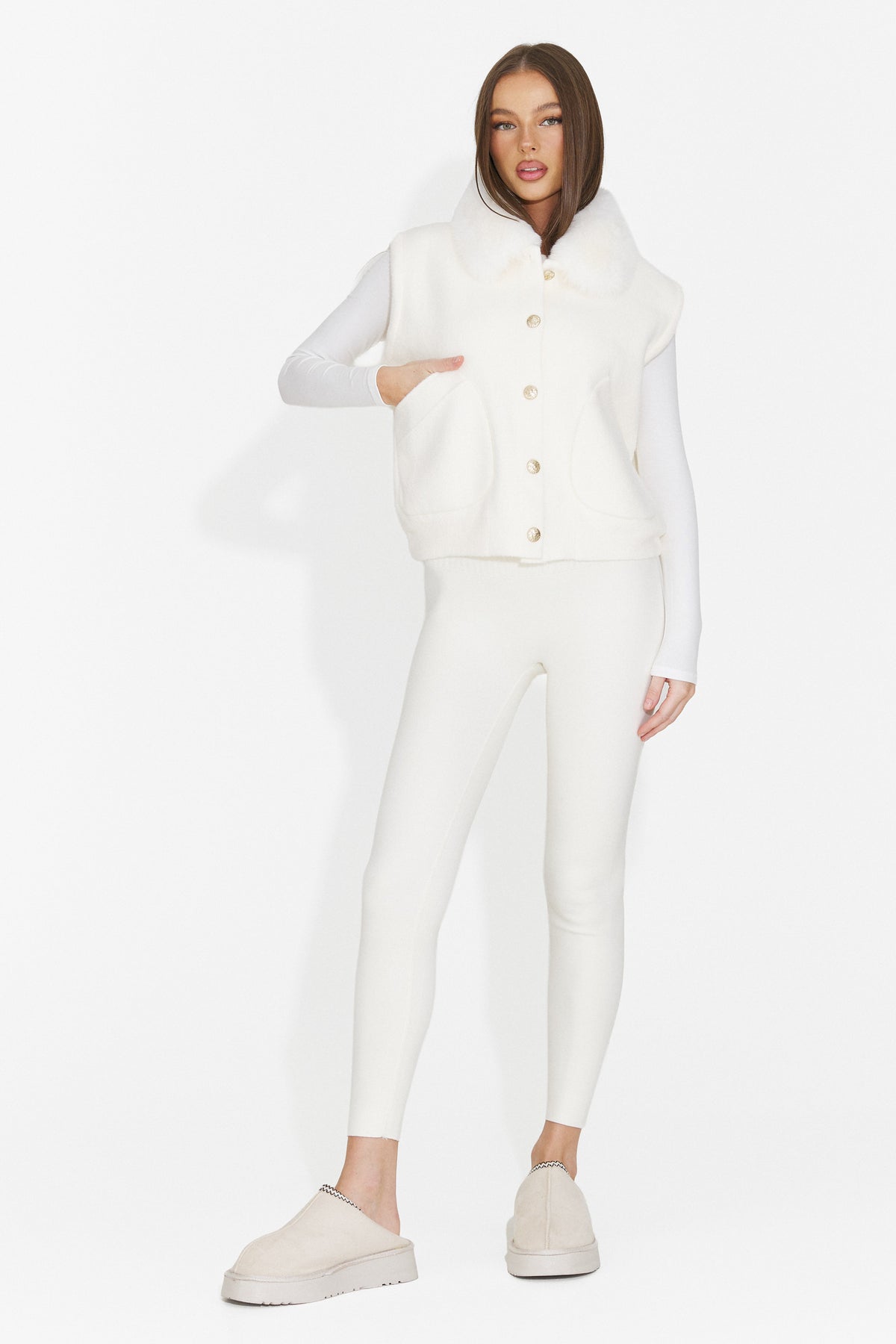 Vesta casual crem Chocesia Bogas