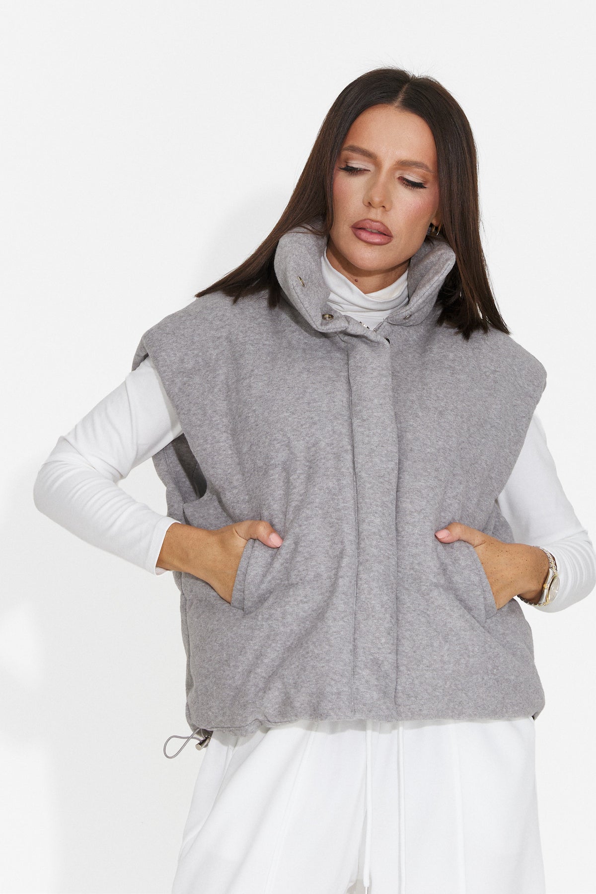 Vesta casual gri Glymzesia Bogas