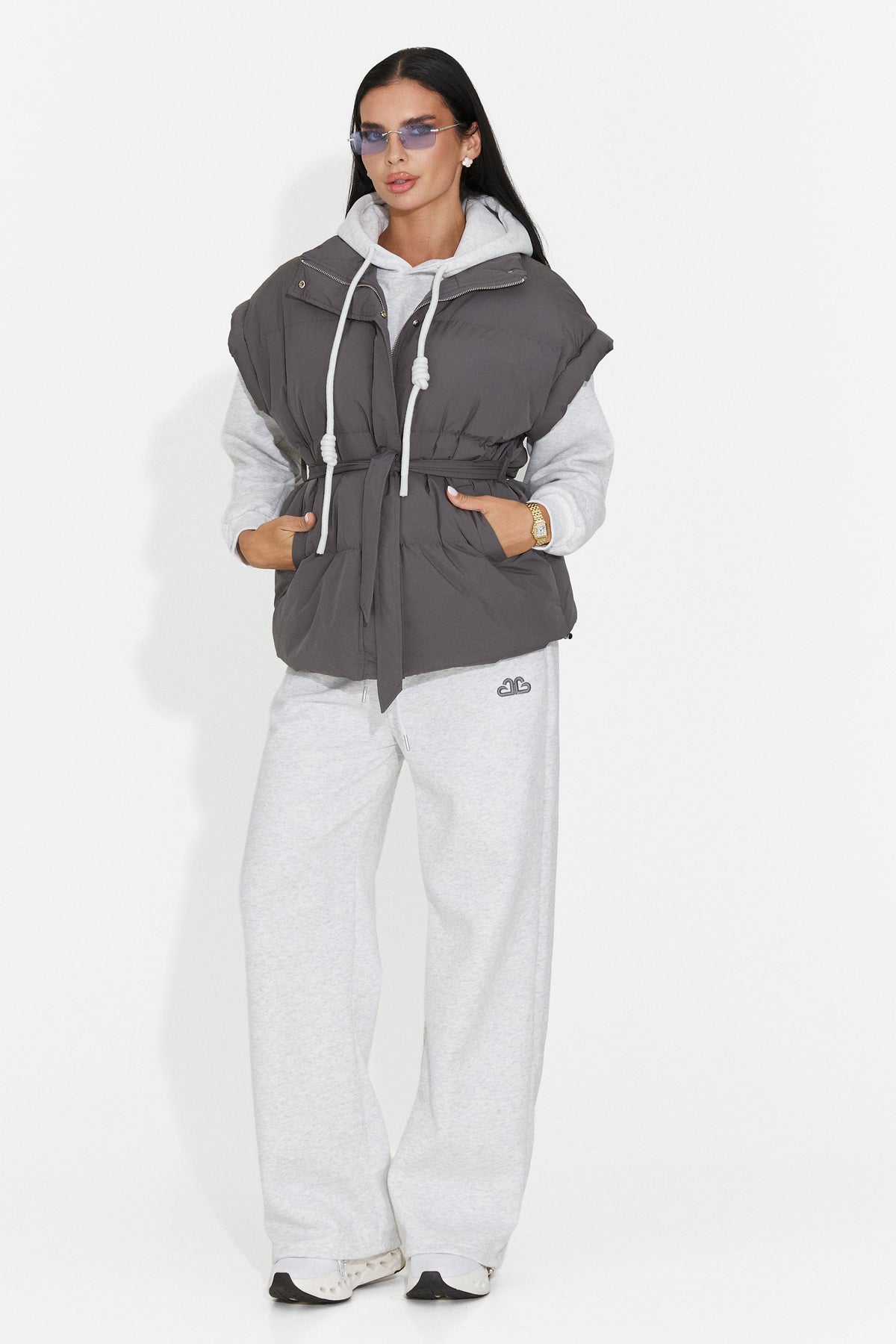Vesta casual gri Selitsoria Bogas