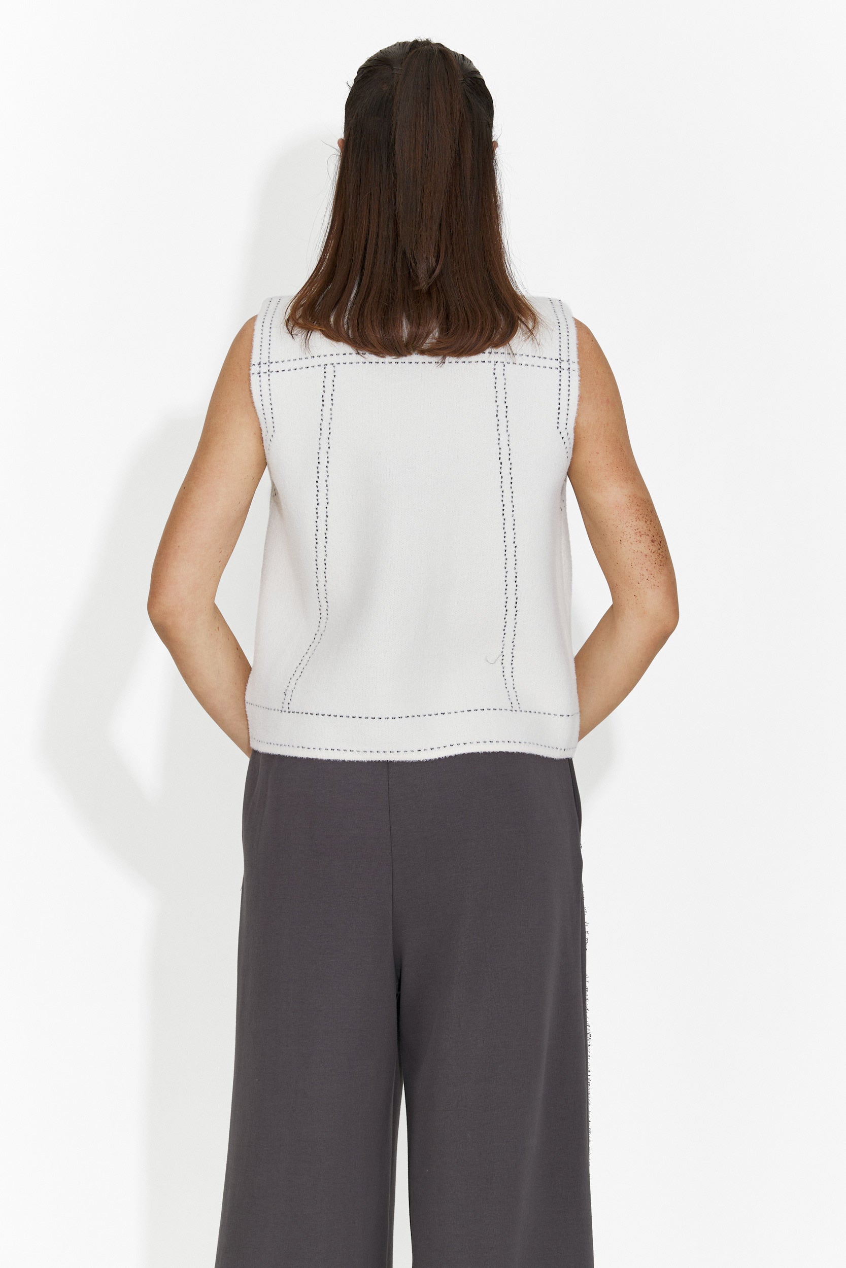 Női alkalmi fehér mellény Kaleria Bogas