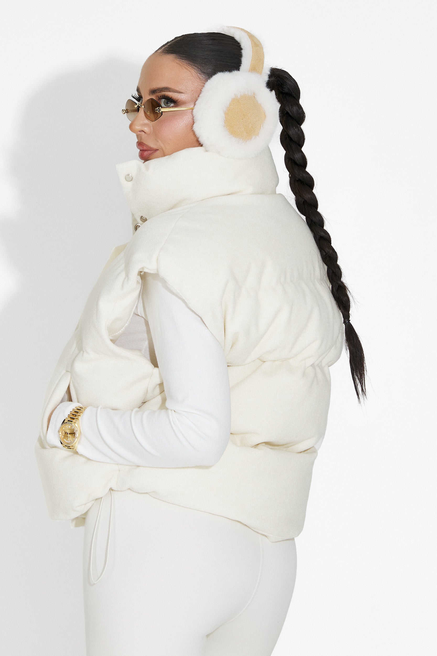 Cendira Bogas Alkalmi Beige Női Mellény