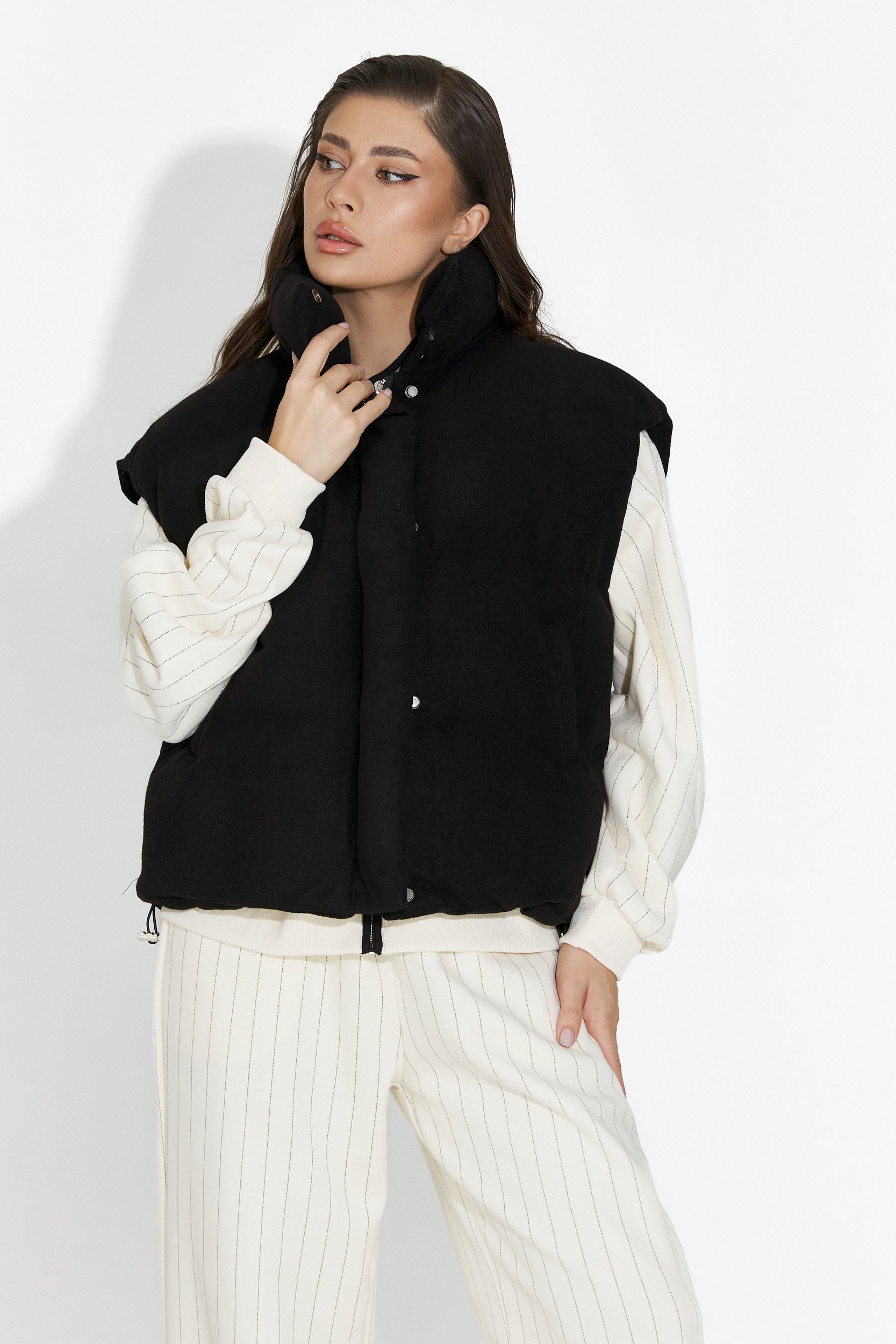 Cendira Bogas Fekete Hétköznapi Női Mellény