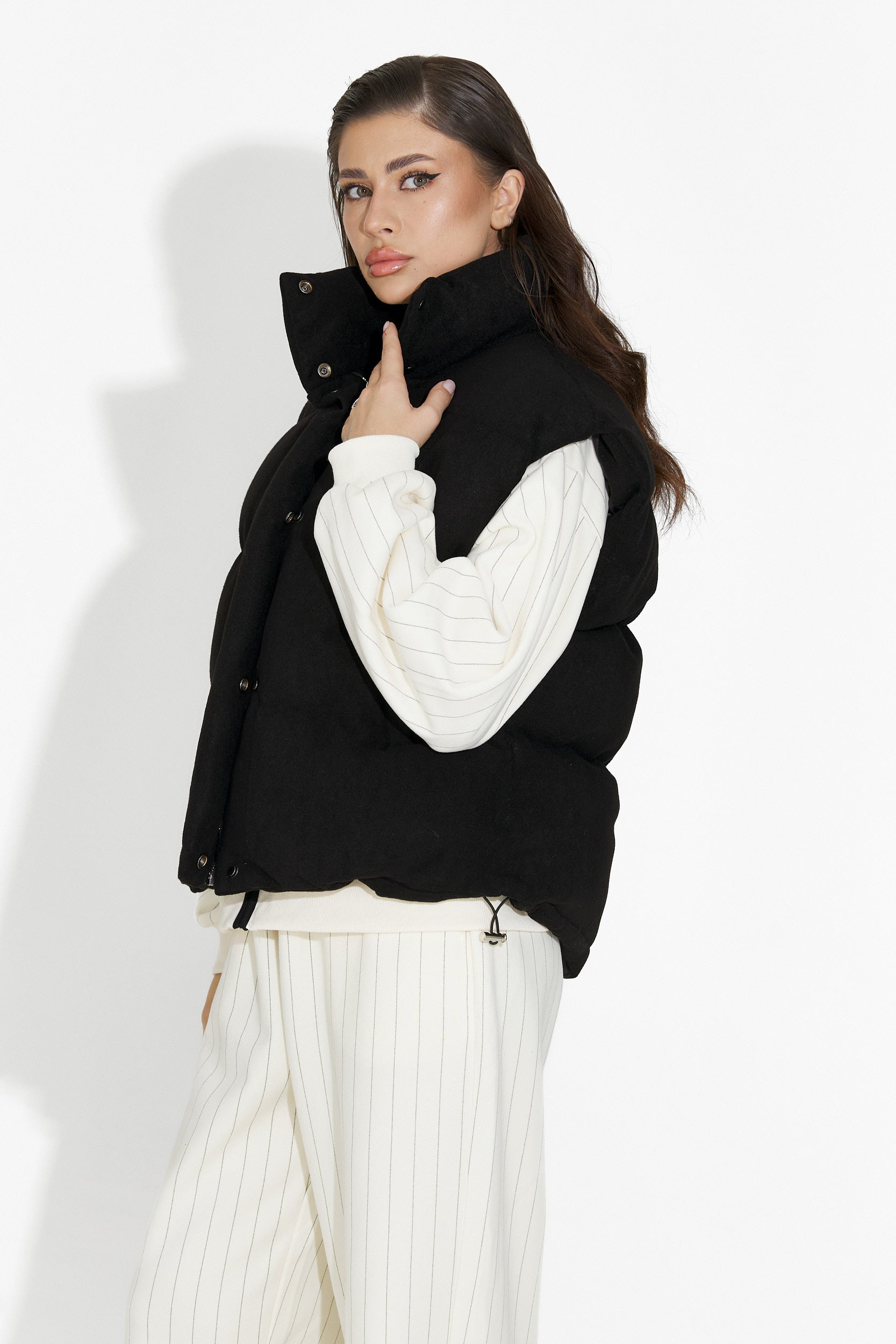 Cendira Bogas Fekete Hétköznapi Női Mellény