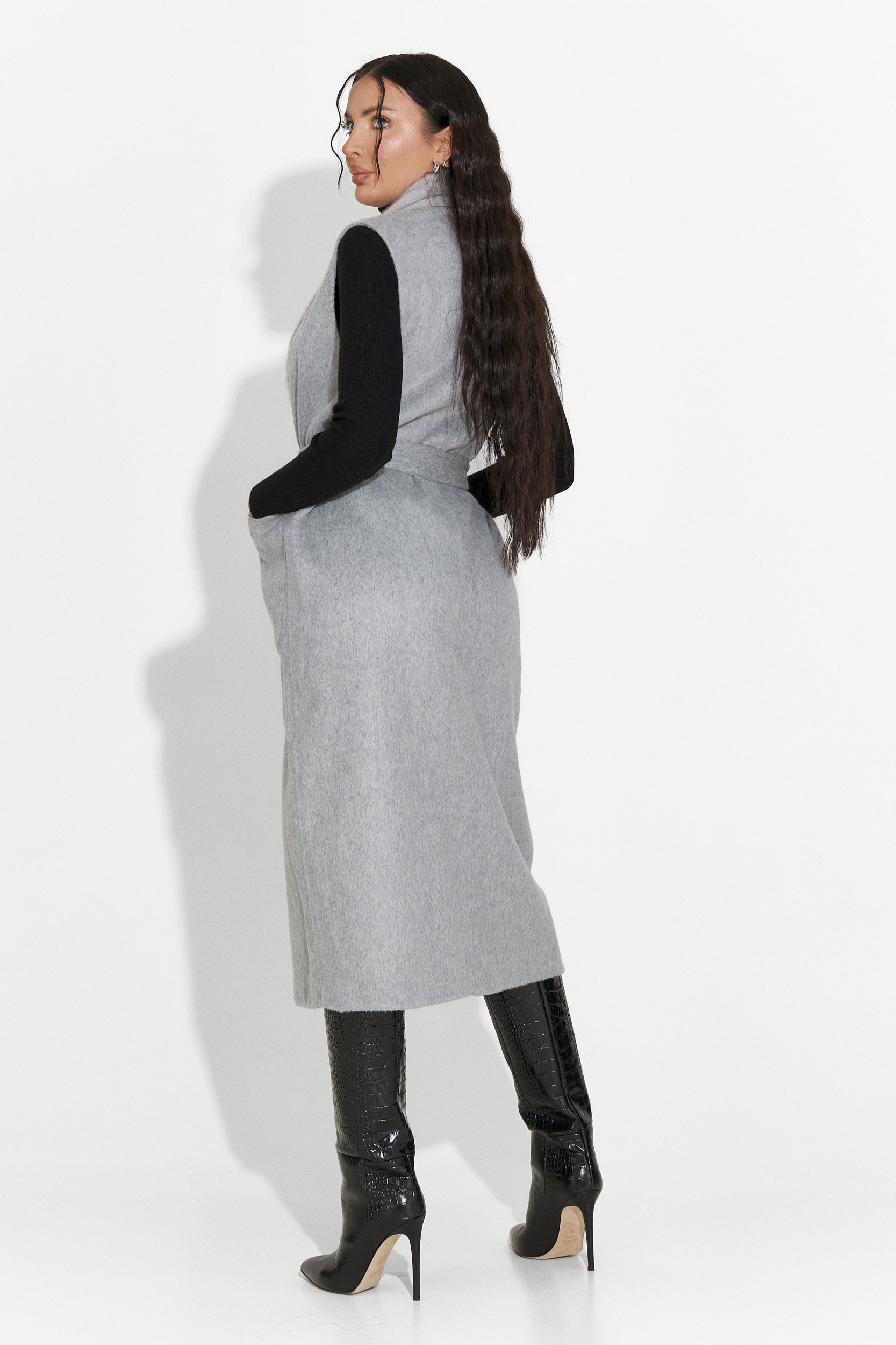 Elegáns női mellény szürke Brania Bogas