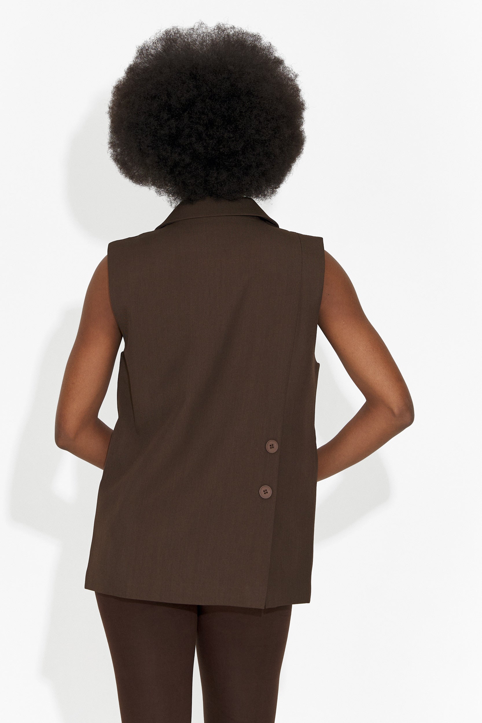 Elegáns női mellény barna Meghan Bogas