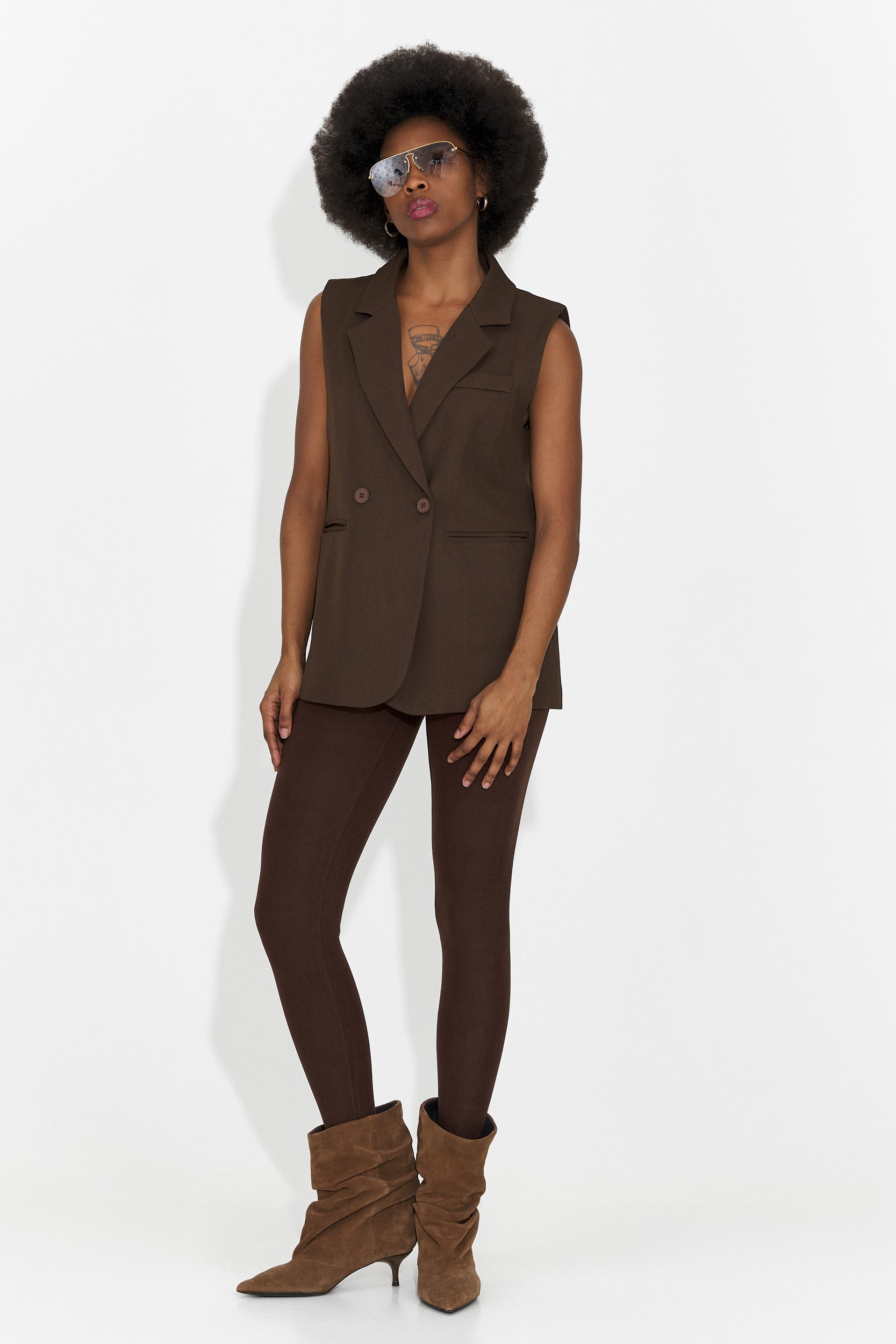 Elegáns női mellény barna Meghan Bogas